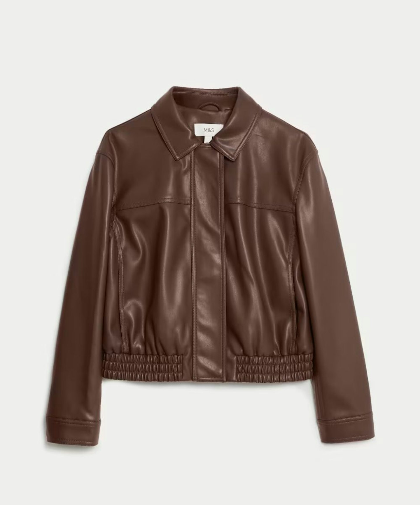 Faux Leather Harrington Jacket