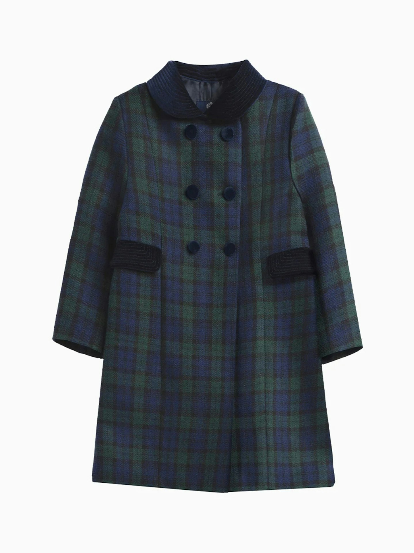 Trotters, Navy Tartan Classic Coat