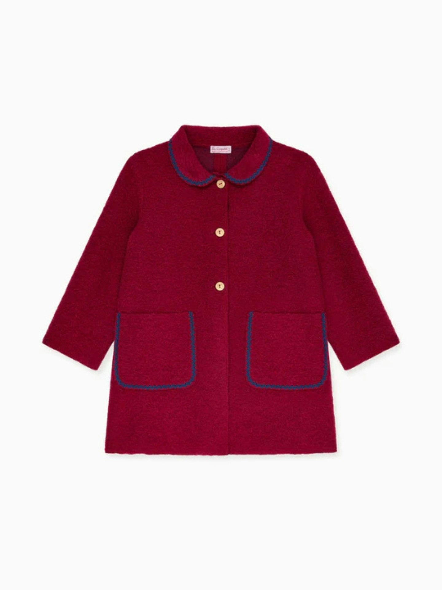 La Coqueta, Burgundy Henrietta Girl Coat