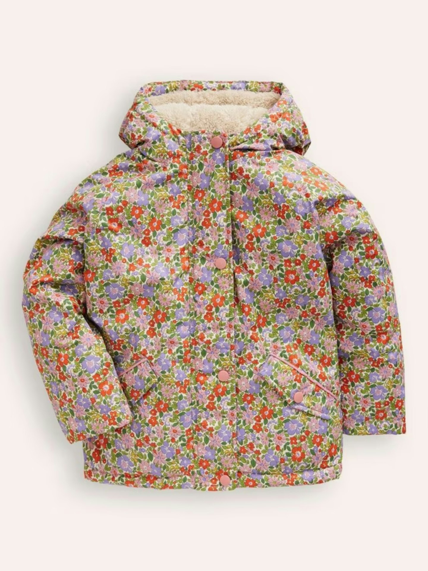 Boden, Kids' Sherpa Lined Hooded Anorak