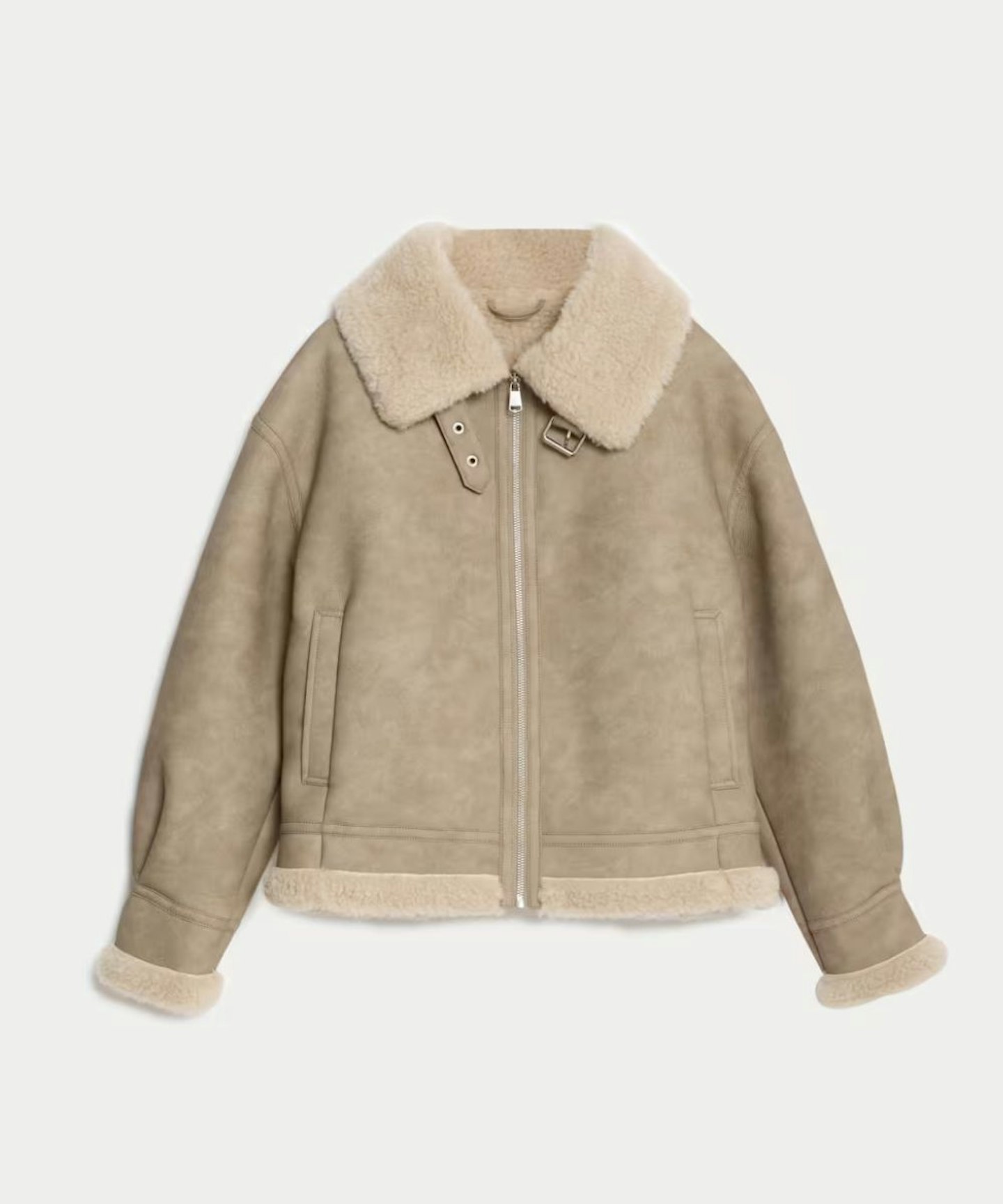 Faux Shearling Collared Jacket