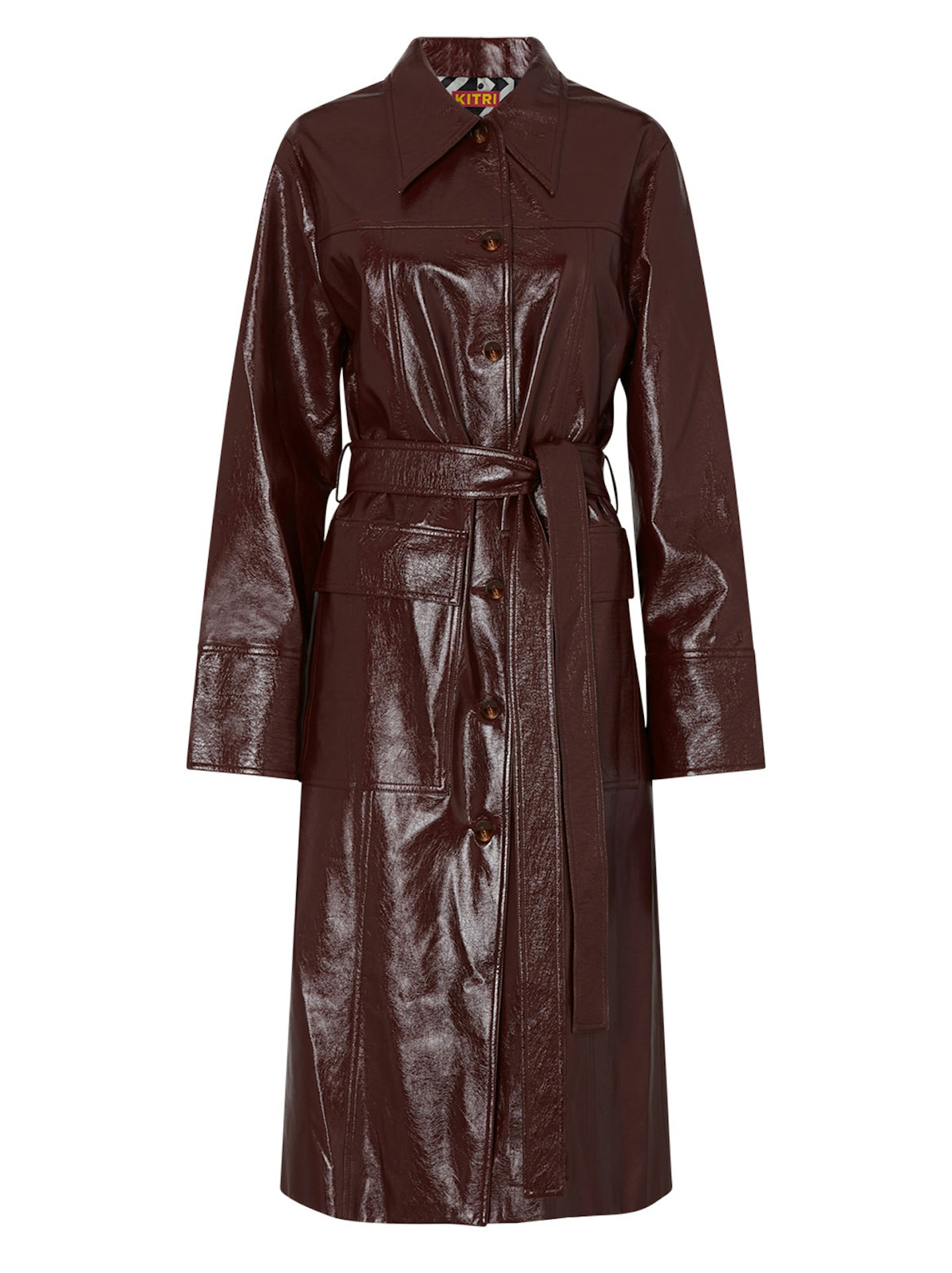 Kitri, Dominique Burgundy Vinyl Coat