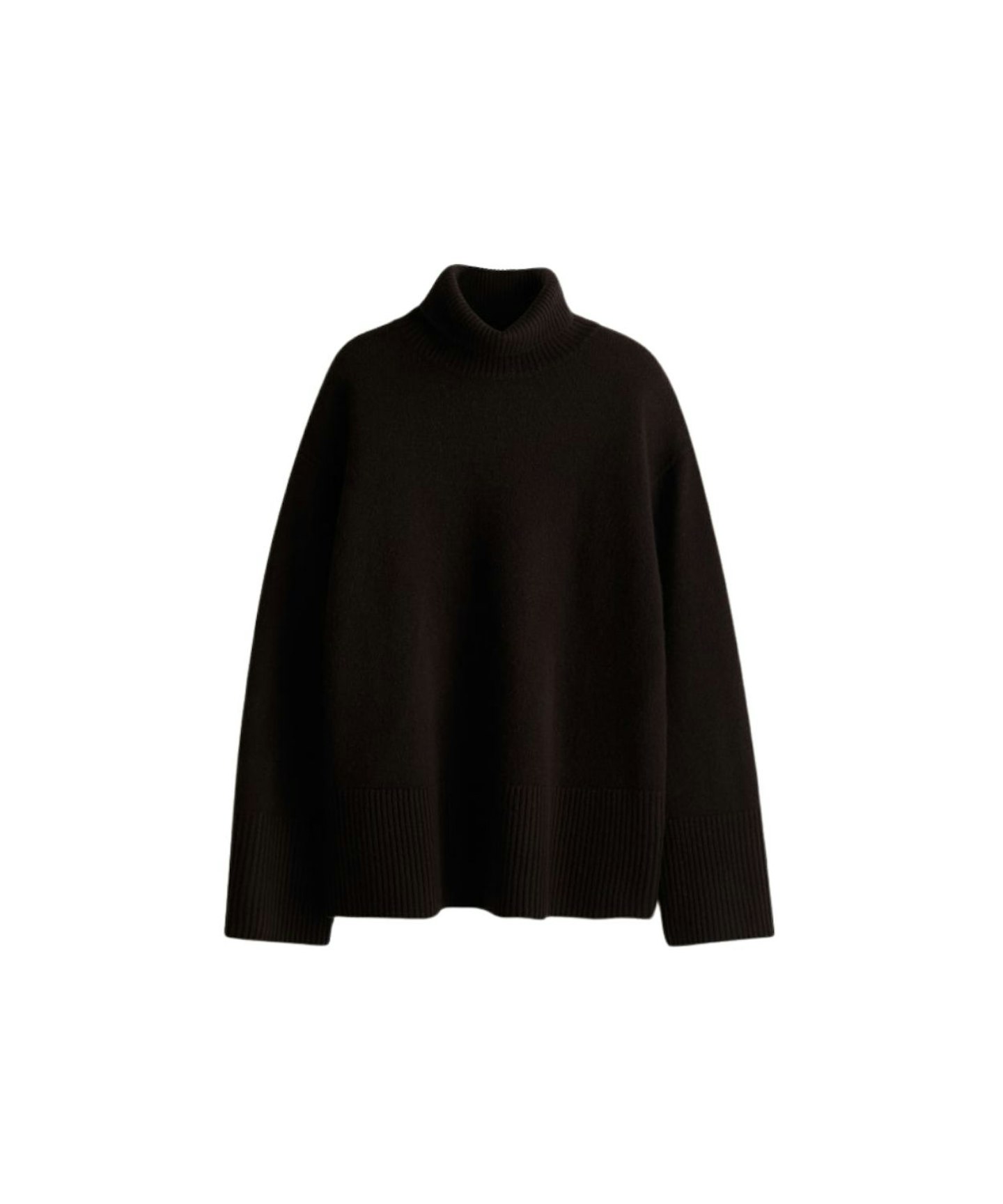 H&M Cashmere-Blend Polo Neck Jumper Brown