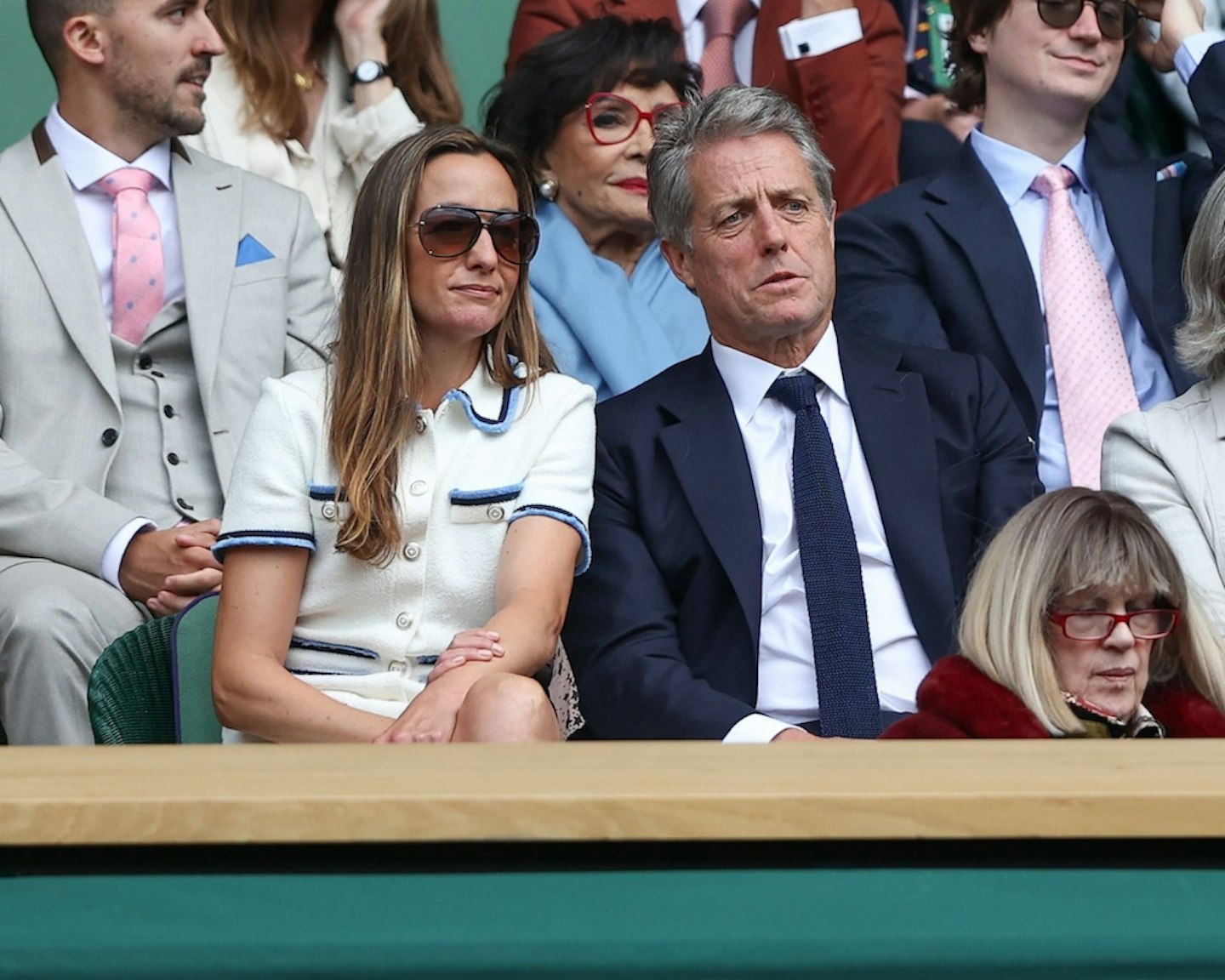 Hugh Grant's with his wife Anna Eberstein at Wimbledon