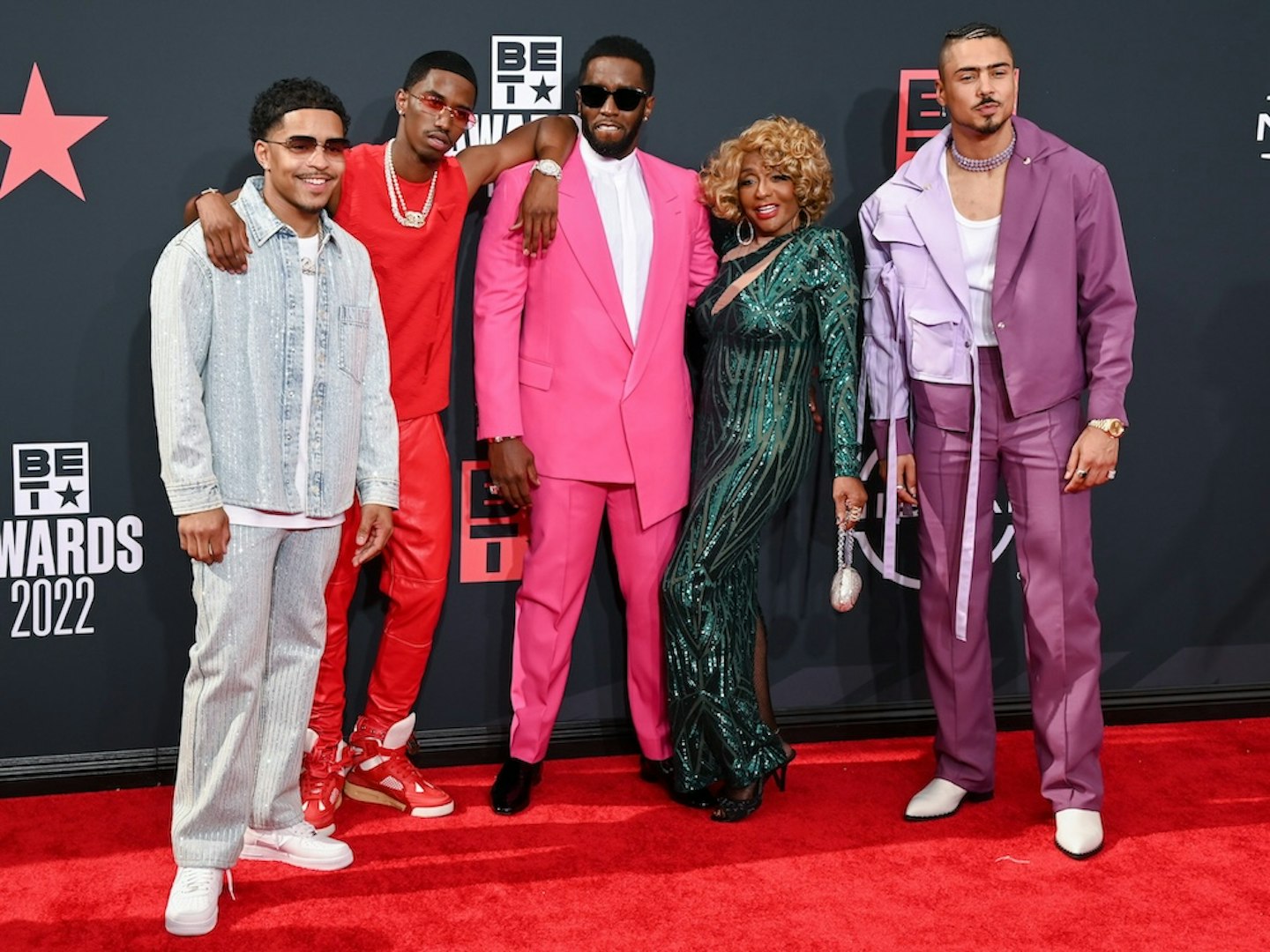 Sean 'Diddy' Combs with his sons and mother Janice