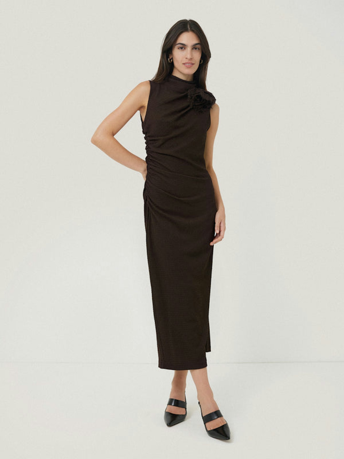 Jigsaw Crinkle Ruched Corsage Dress