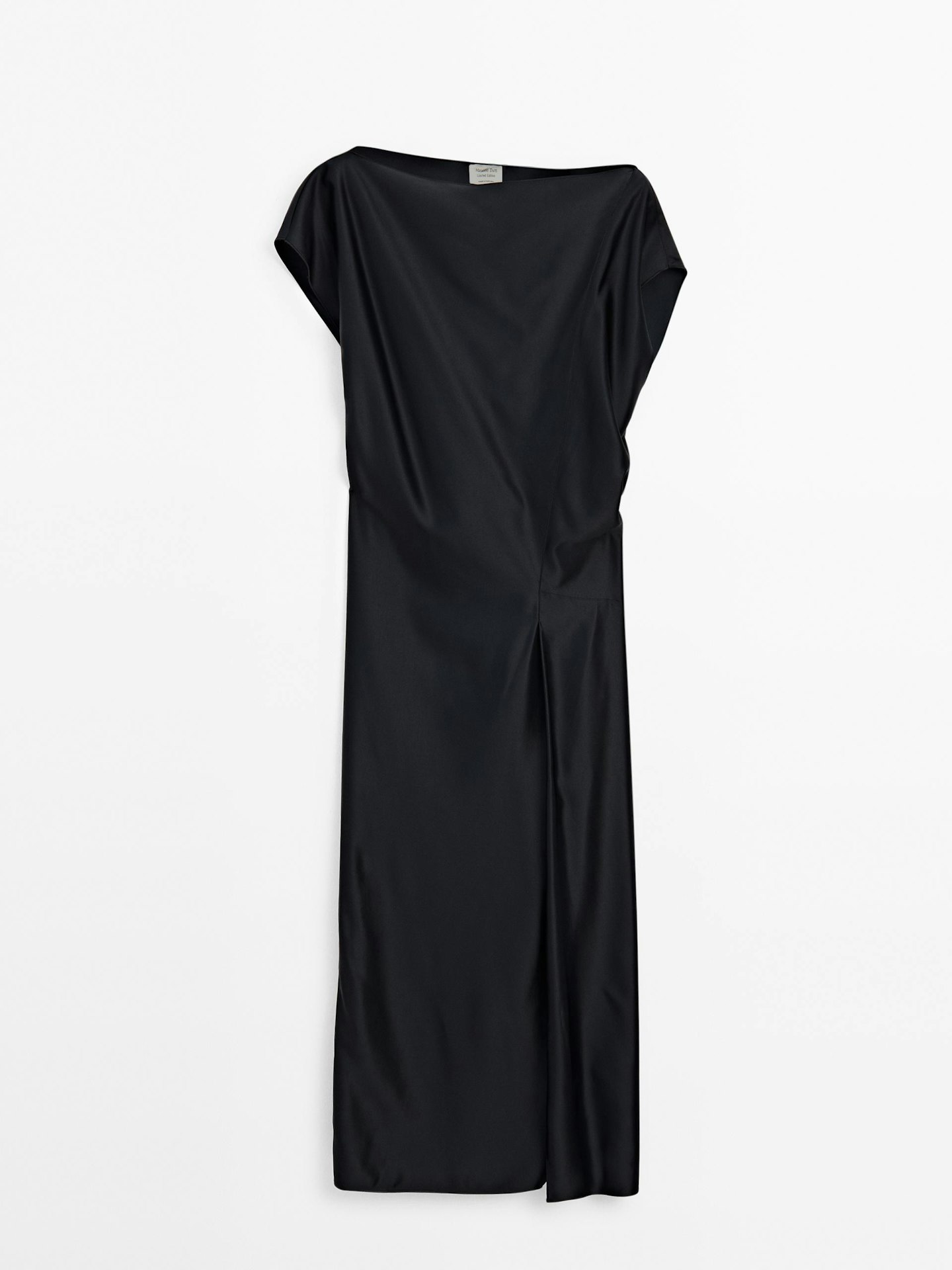 Massimo Dutti Pleated Satin Midi Dress