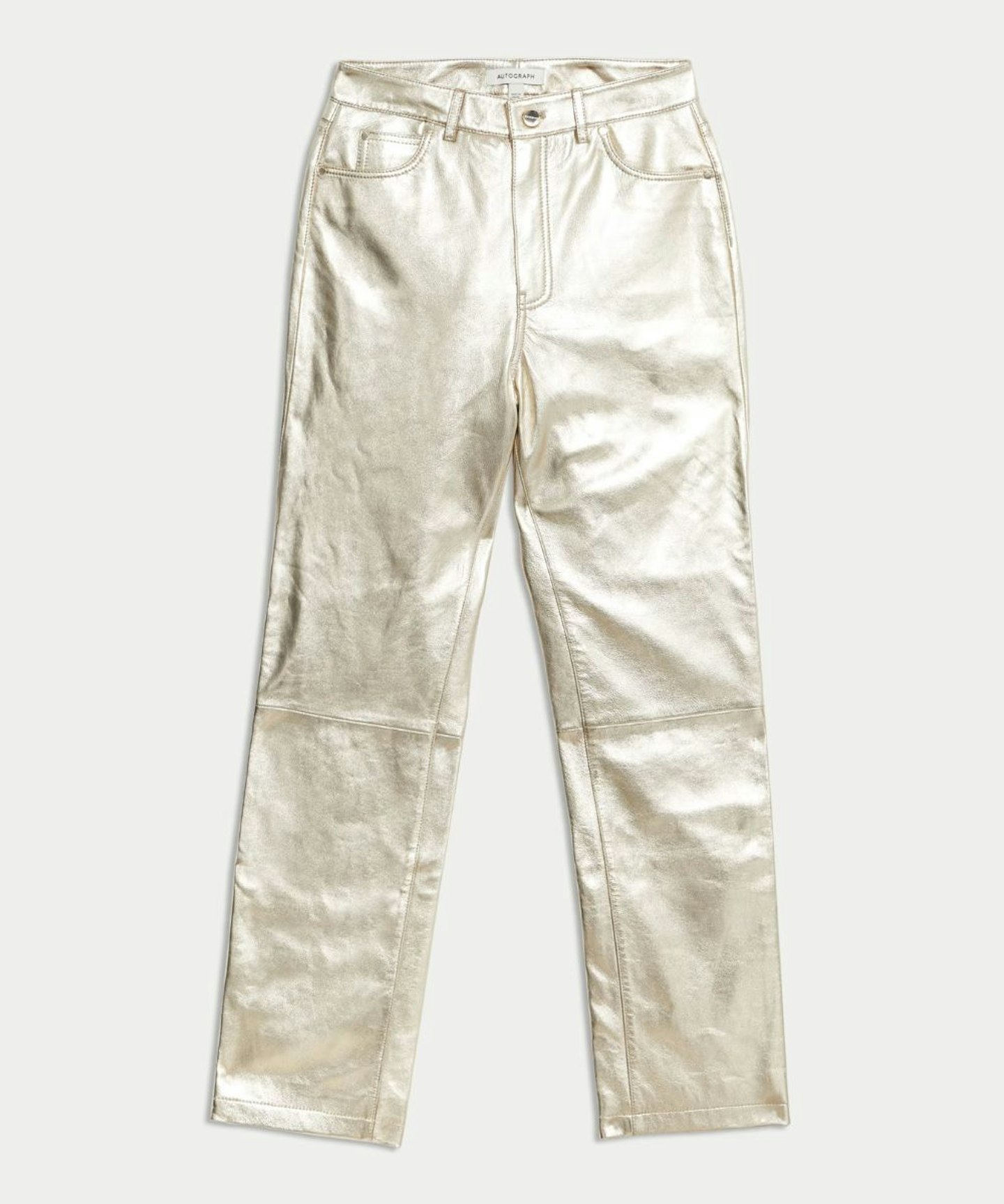 Leather Metallic Trousers