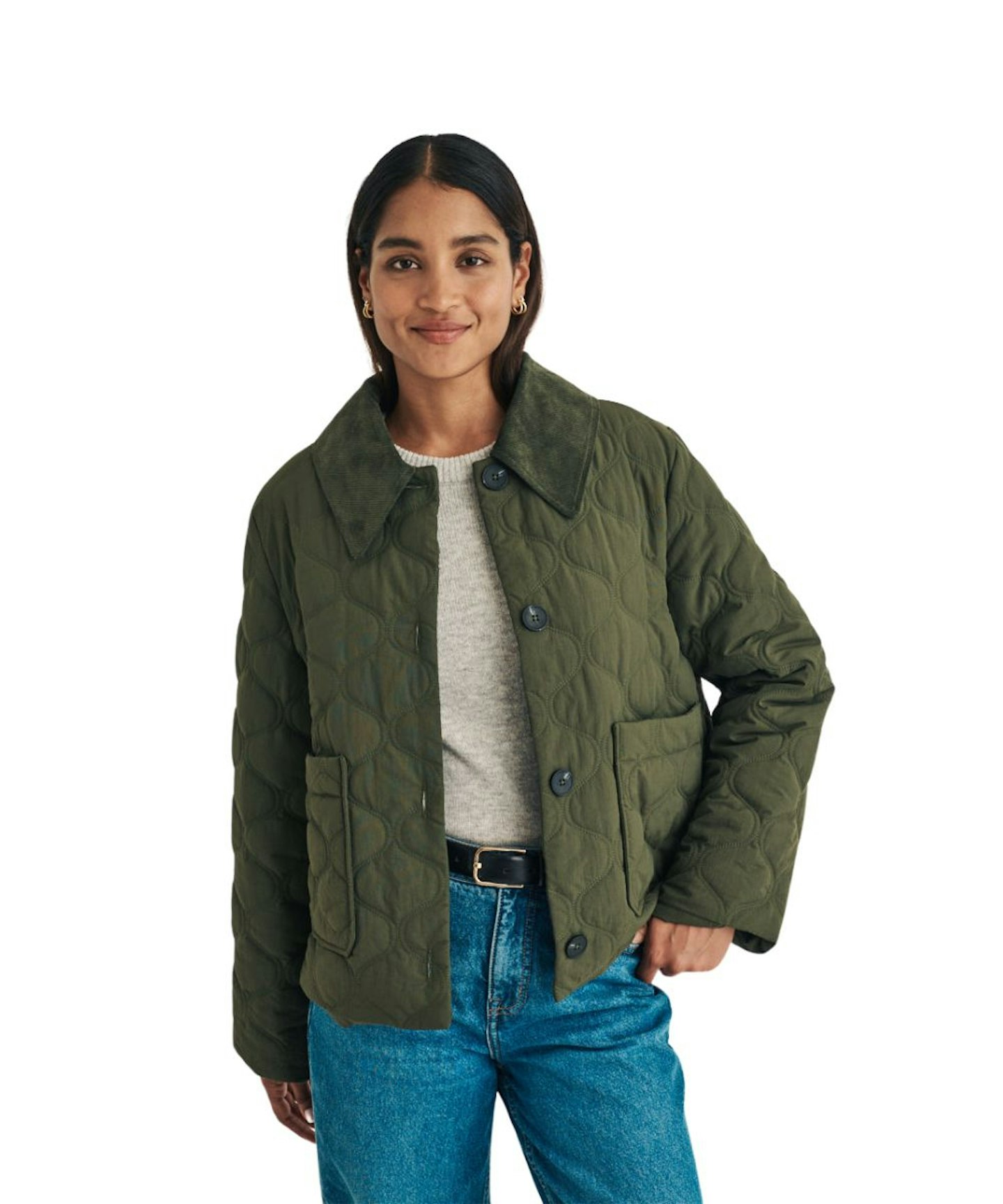 nobody's child Olive Green Quilted Jacket 