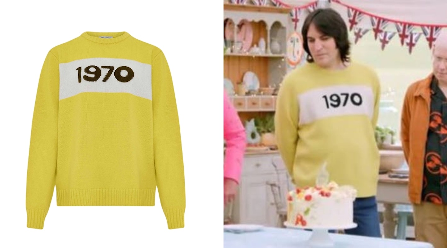 Noel Fielding Bella Freud 1970 Yellow Oversized Jumper