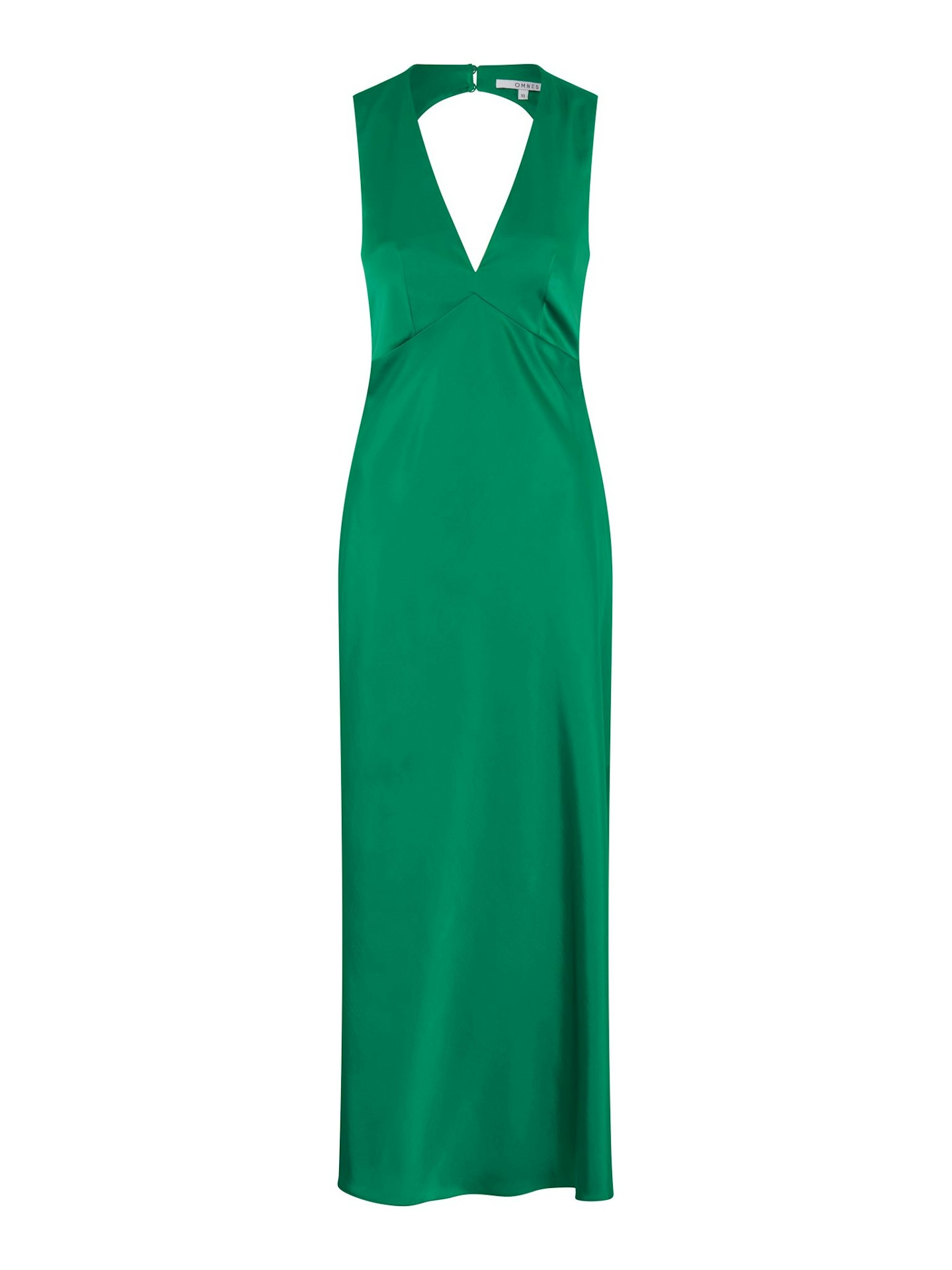 Omnes Nova Tie-Back Dress In Emerald Green