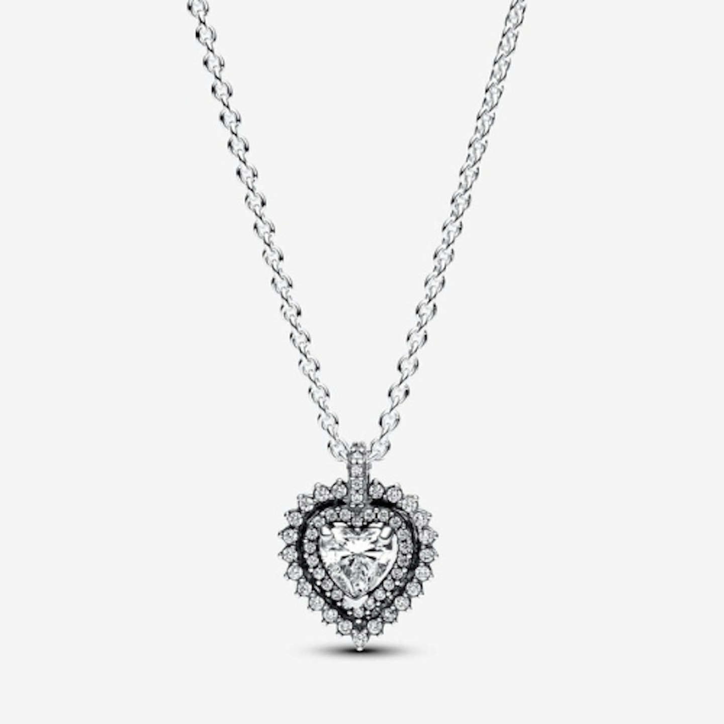 Pandora, Sparkling Heart Halo Pendant Necklace