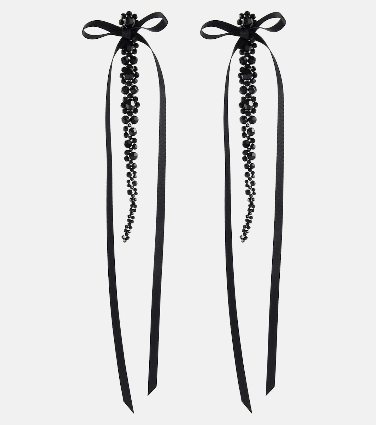 Simone Rocha Bow-Embellished Crystal Drop Earrings