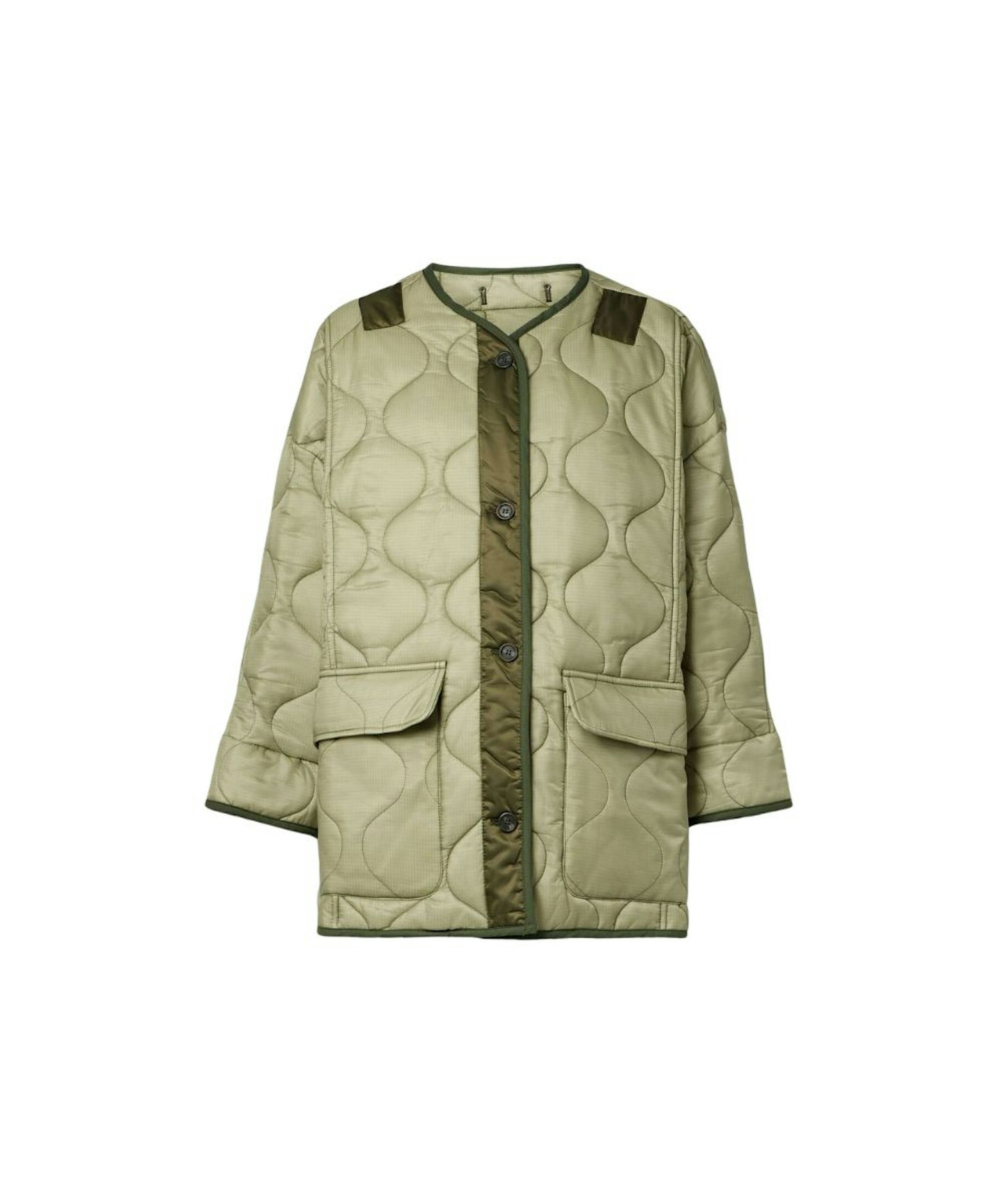 The Frankie Shop Green Quilted Jacket 