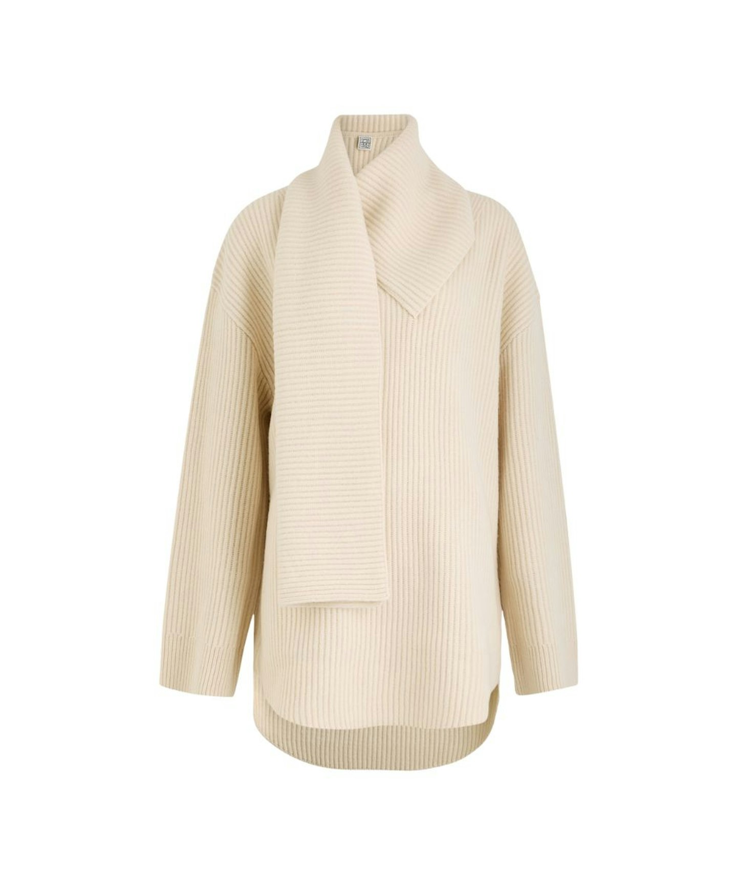 Toteme, Scarf-Effect Ribbed Wool Jumper 