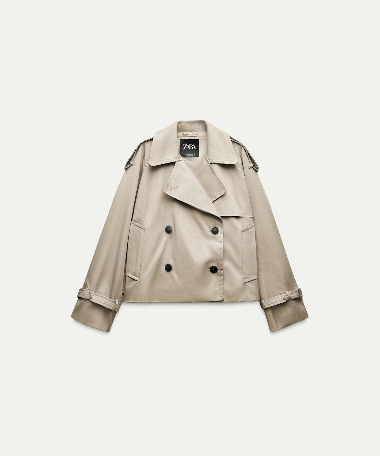 zara beige cropped trench coat