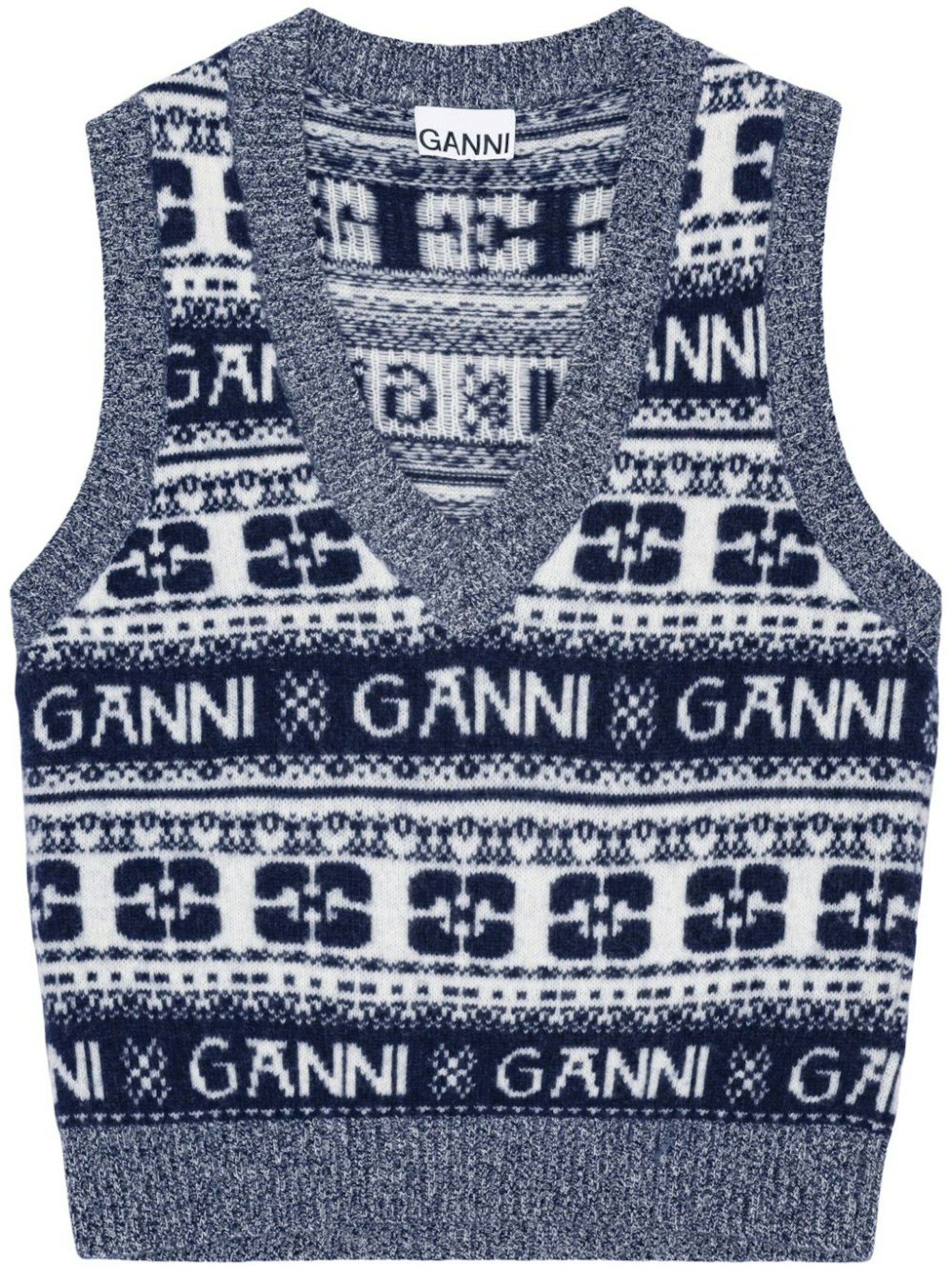 Graphic V-Neck Vest, Ganni