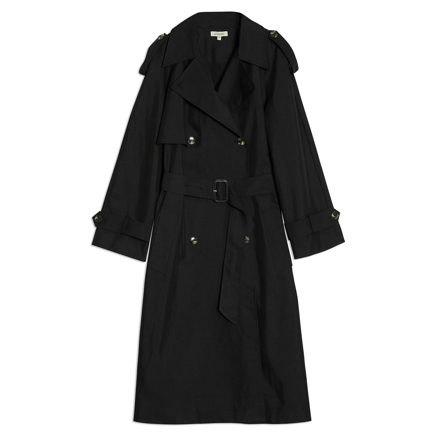 albaray black trench coat sale