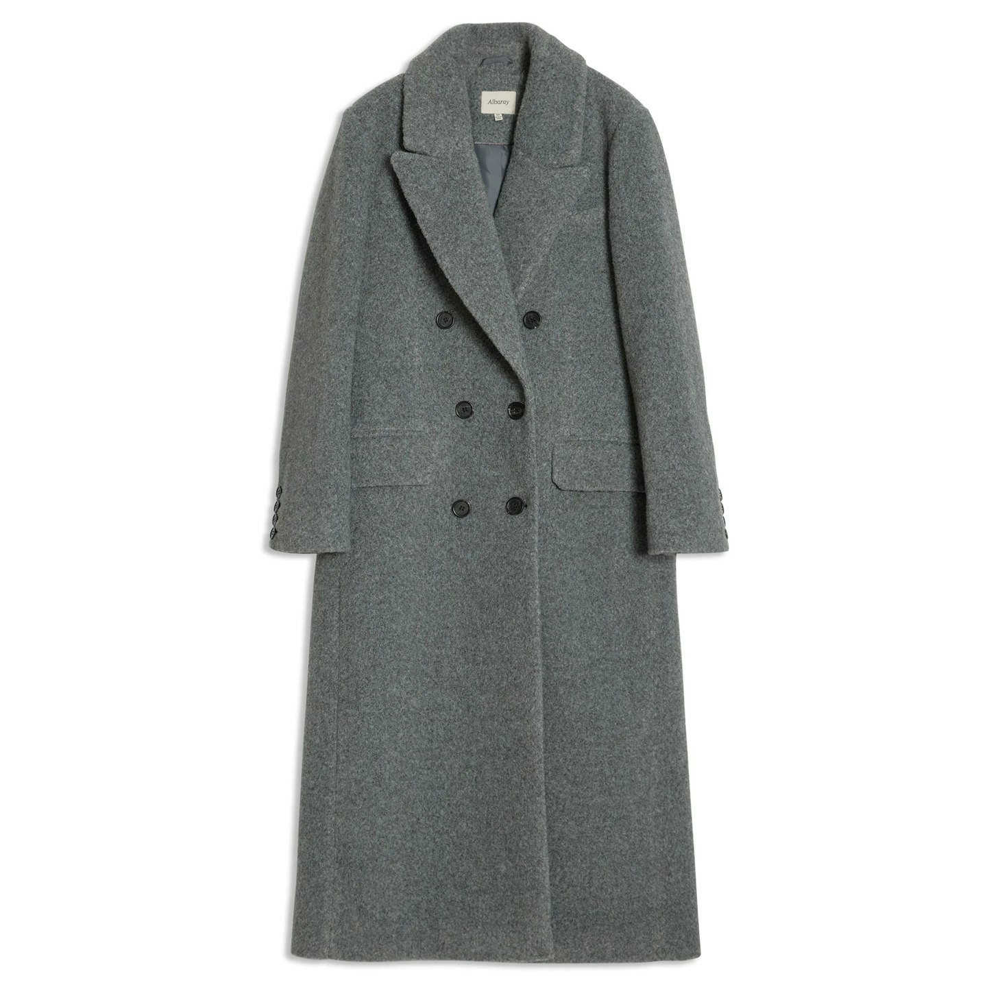 double breasted grey coat albaray