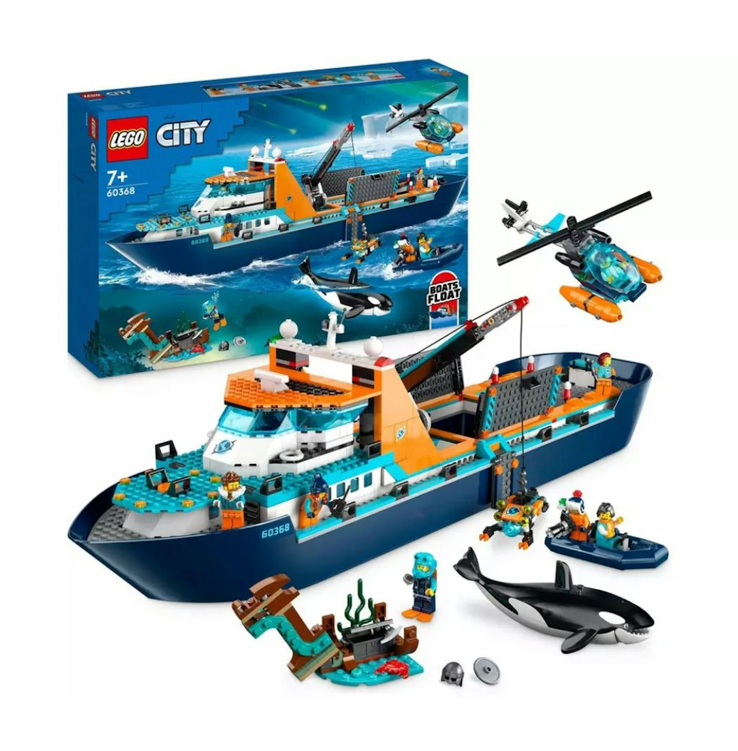 LEGO City Arctic Explorer Ship, Big Floating Boat Toy 60368