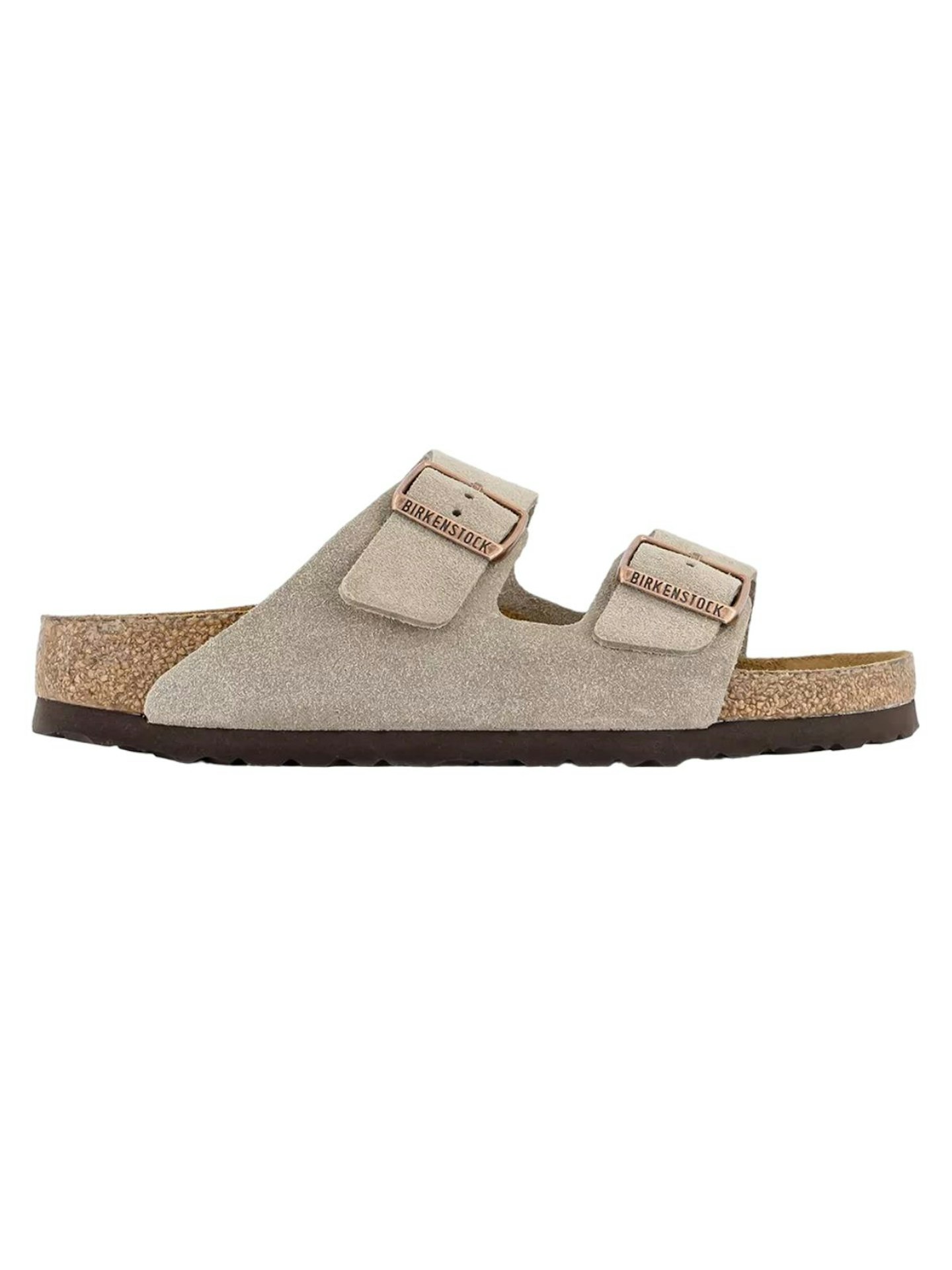 Arizona Two Strap Sandals - Taupe Suede