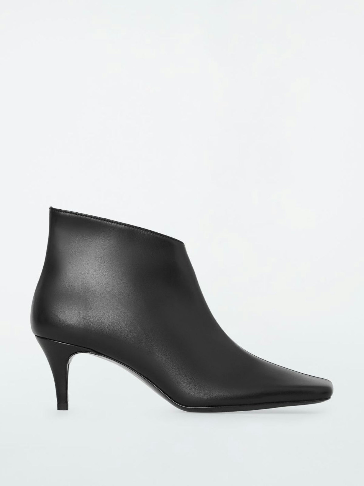 Square Toe Leather Ankle Boots