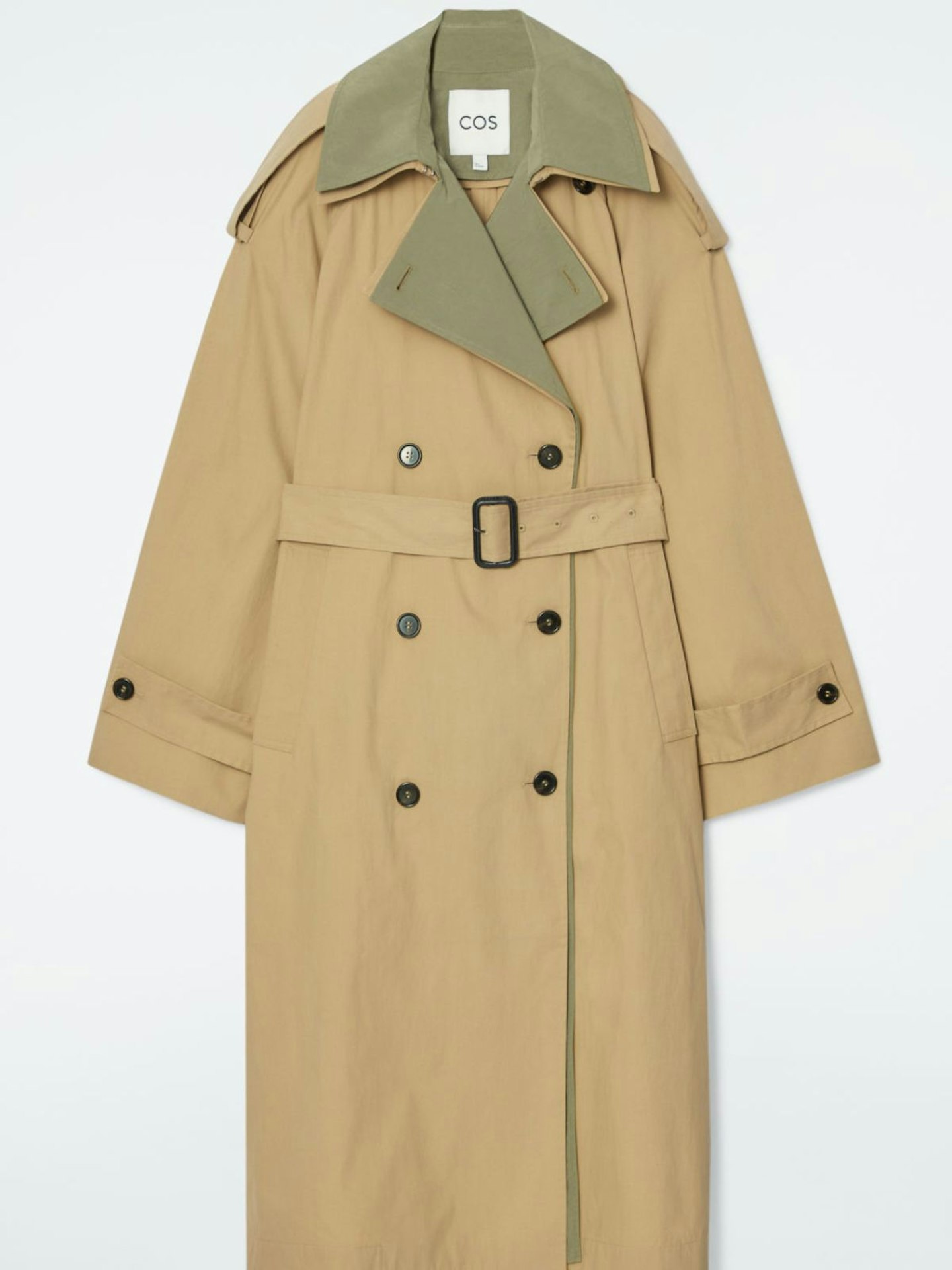 Layered Double-Breasted Trench Coat 