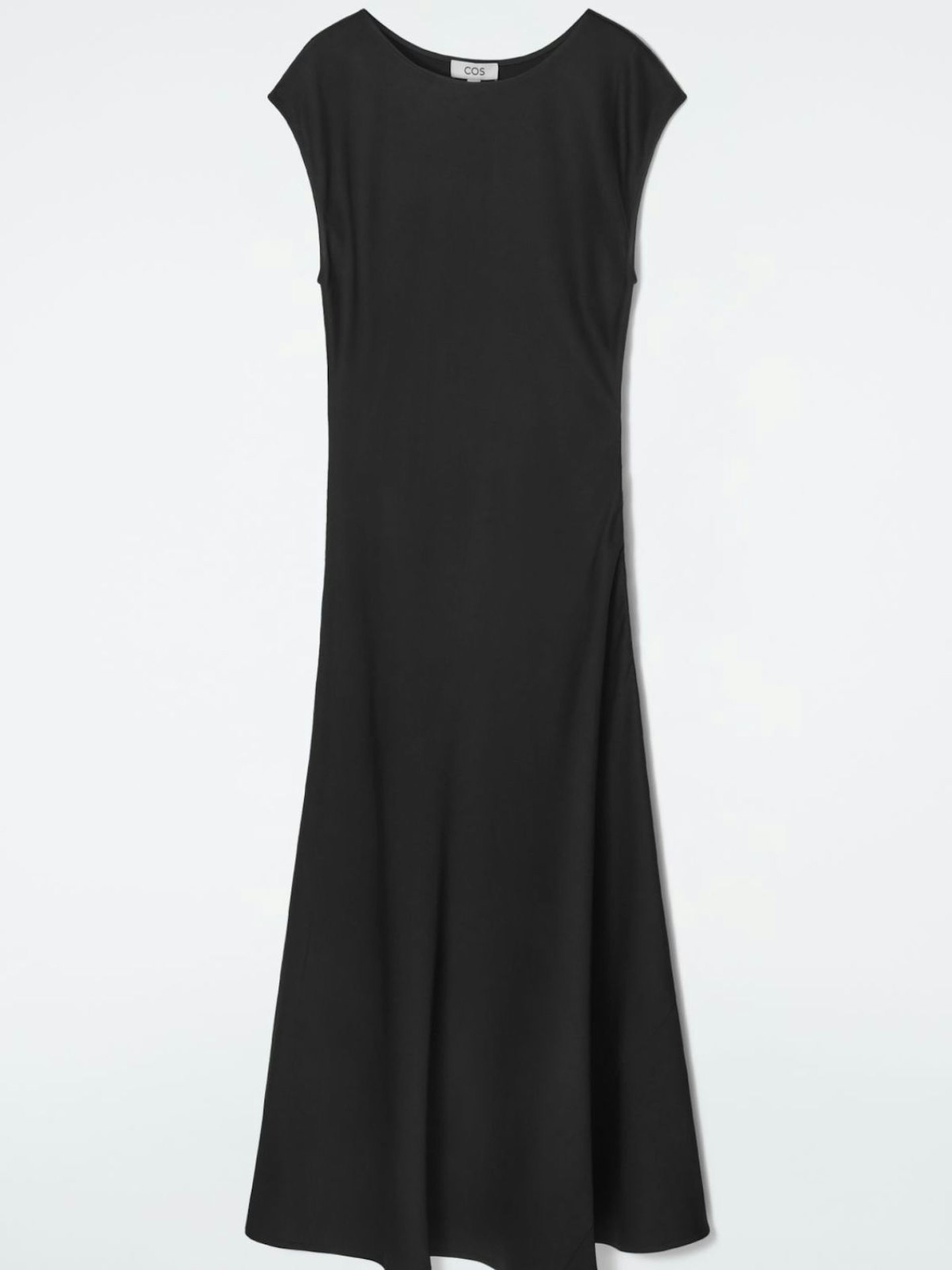 Ruched Bias-Cut Satin Dress