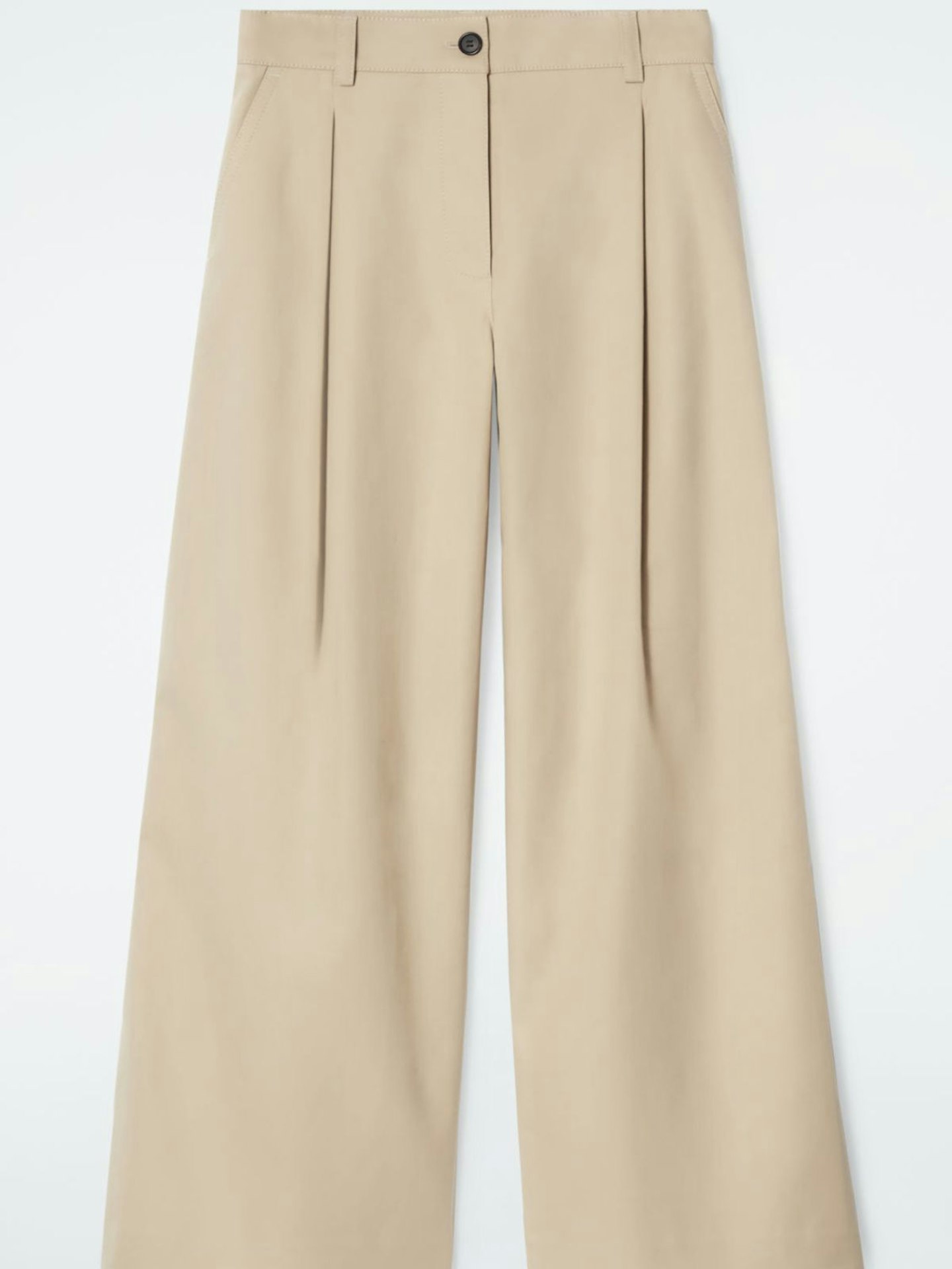 Wide-Leg Cotton Trousers 