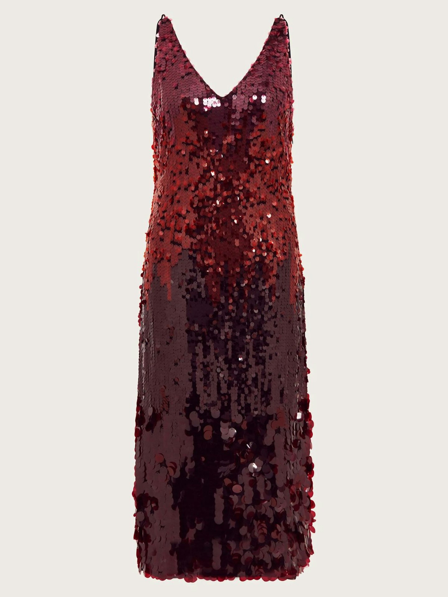 Claire Sleeveless Sequin Midi Dress Red