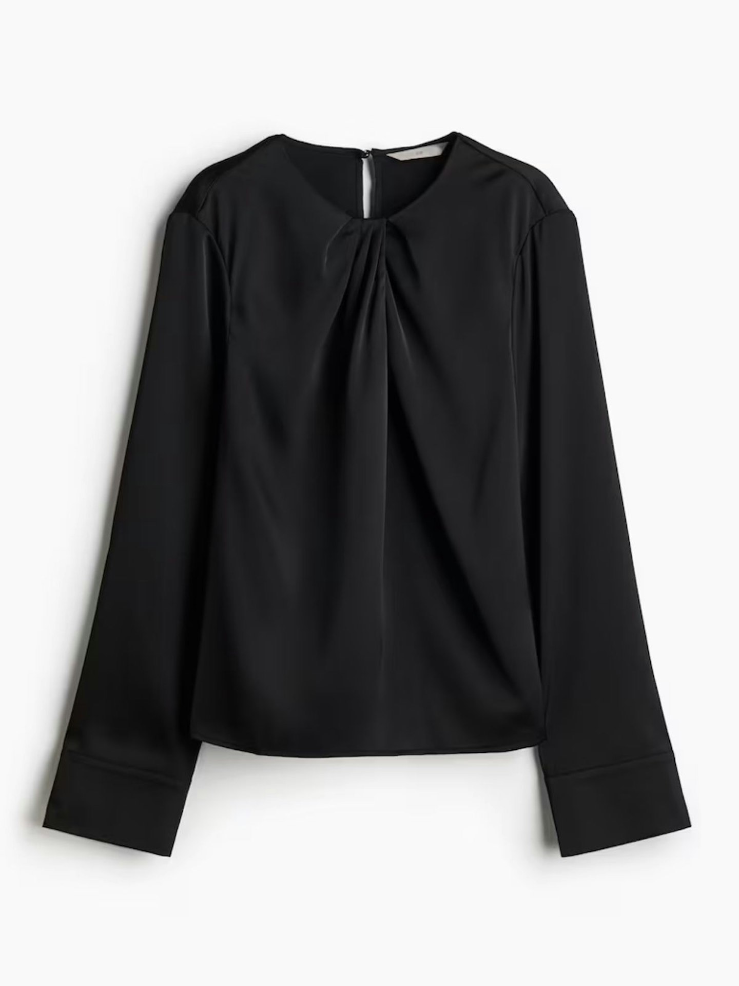 H&M, Pleat-Detail Satin Blouse