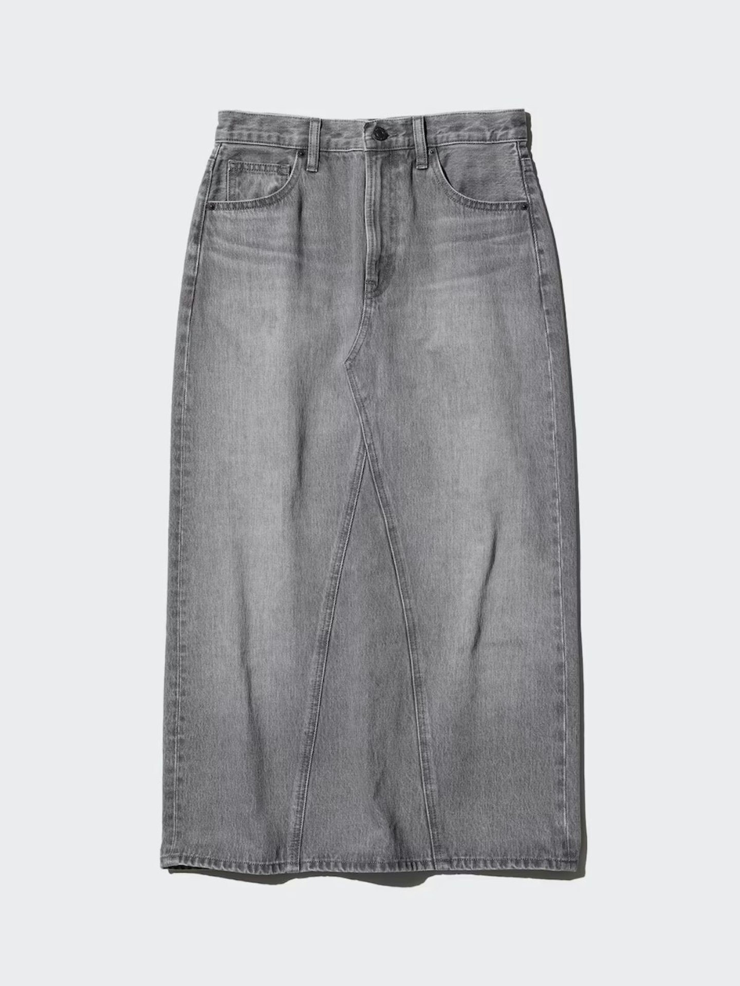 Denim Panel Long Skirt