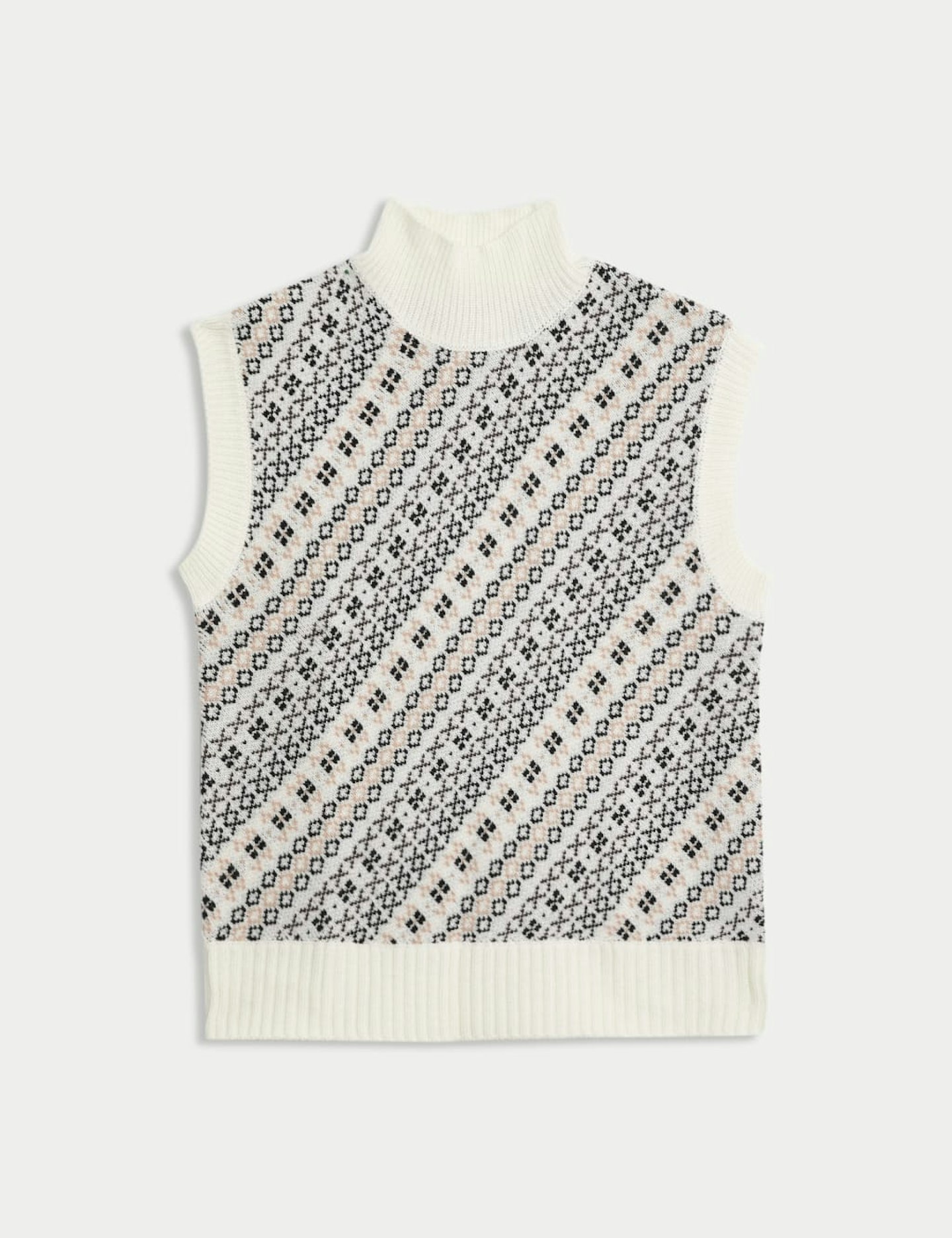 Fairisle Knitted Vest With Merino Wool, Marks and Spencer