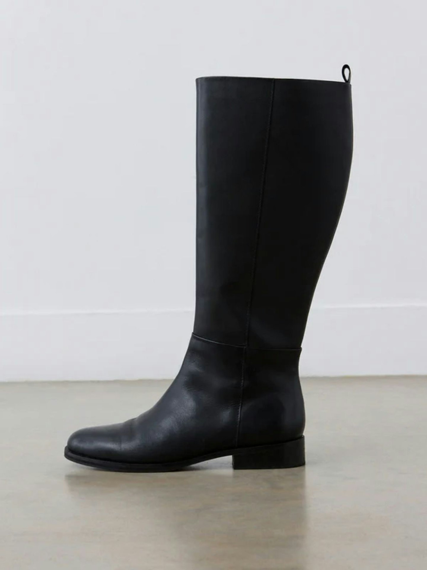 Frankie Black Knee High Leather Boots