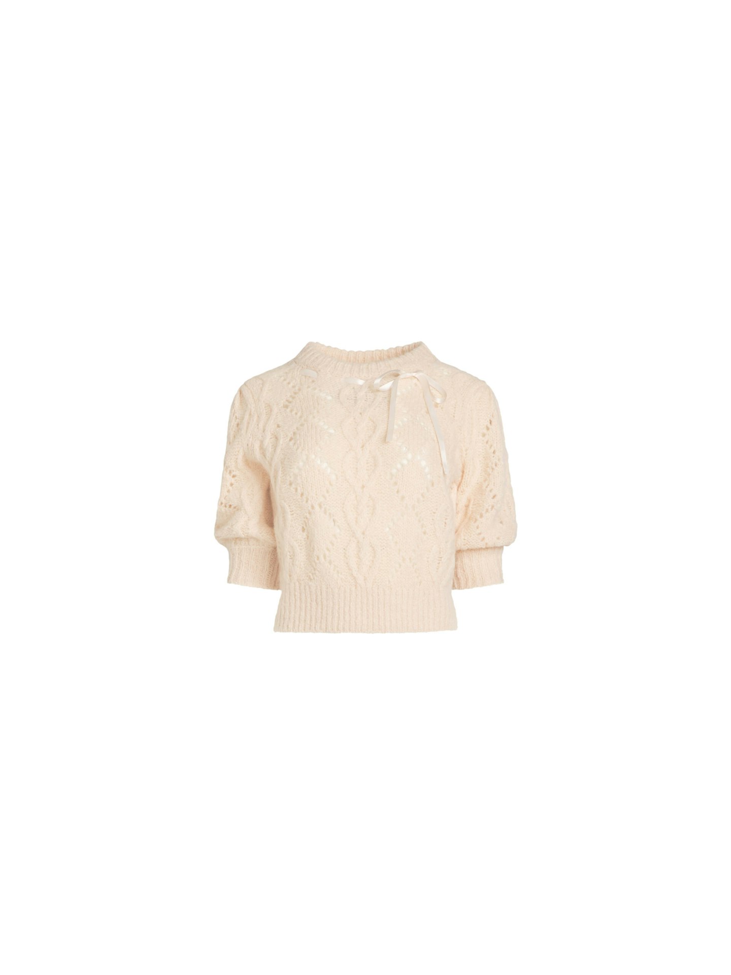 Shrimps x Reformation Hearts Cable Crew Jumper Cream