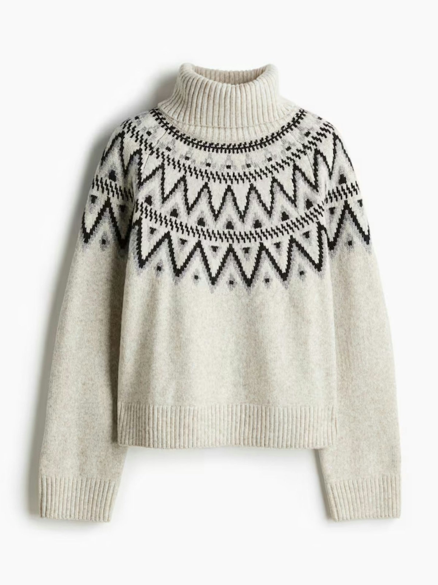 H&M, Jacquard-Knit Polo-Neck Jumper