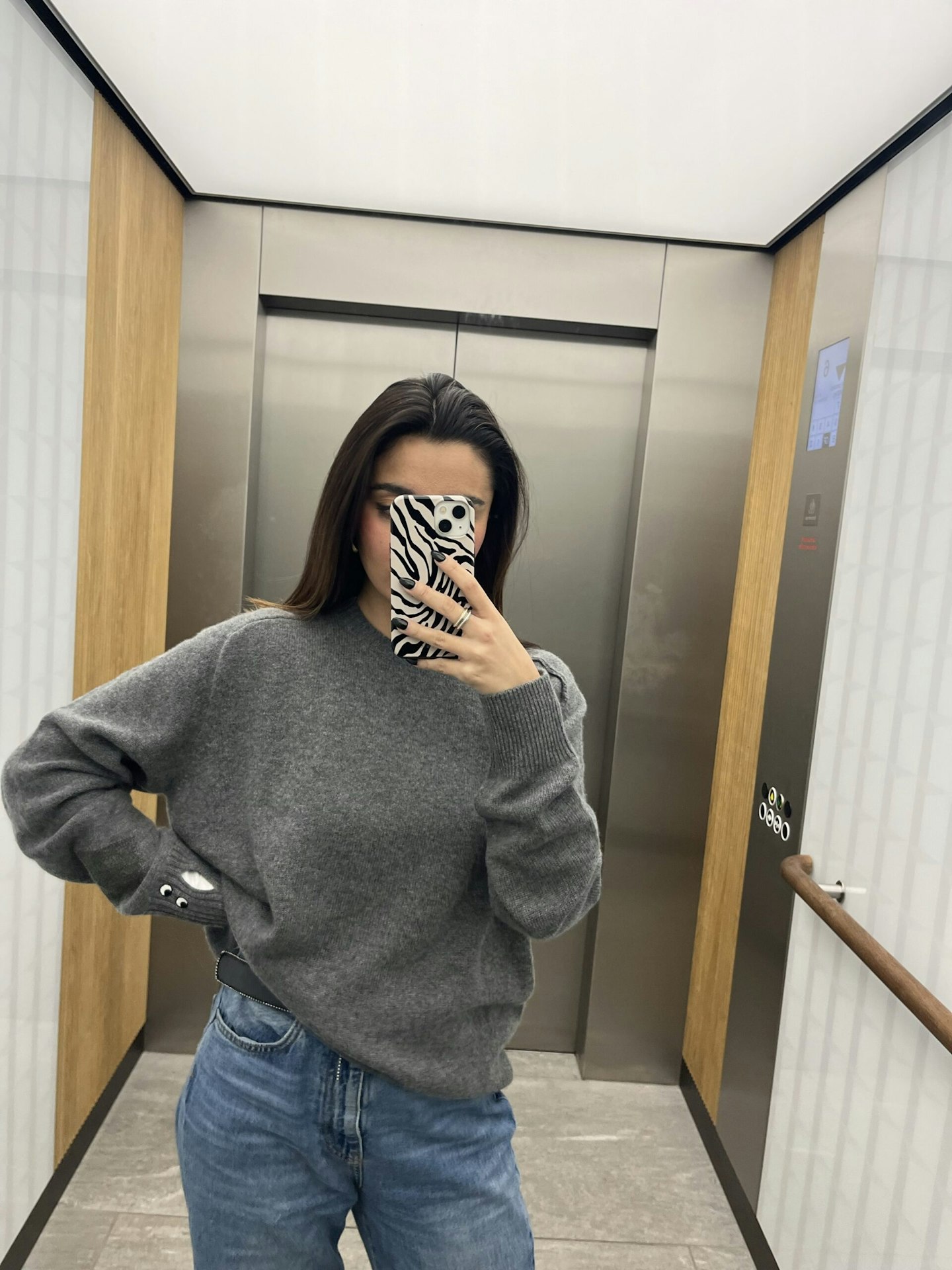 Grazia's Marina Avraam in the Uniqlo x Anya Hindmarch cashmere jumper