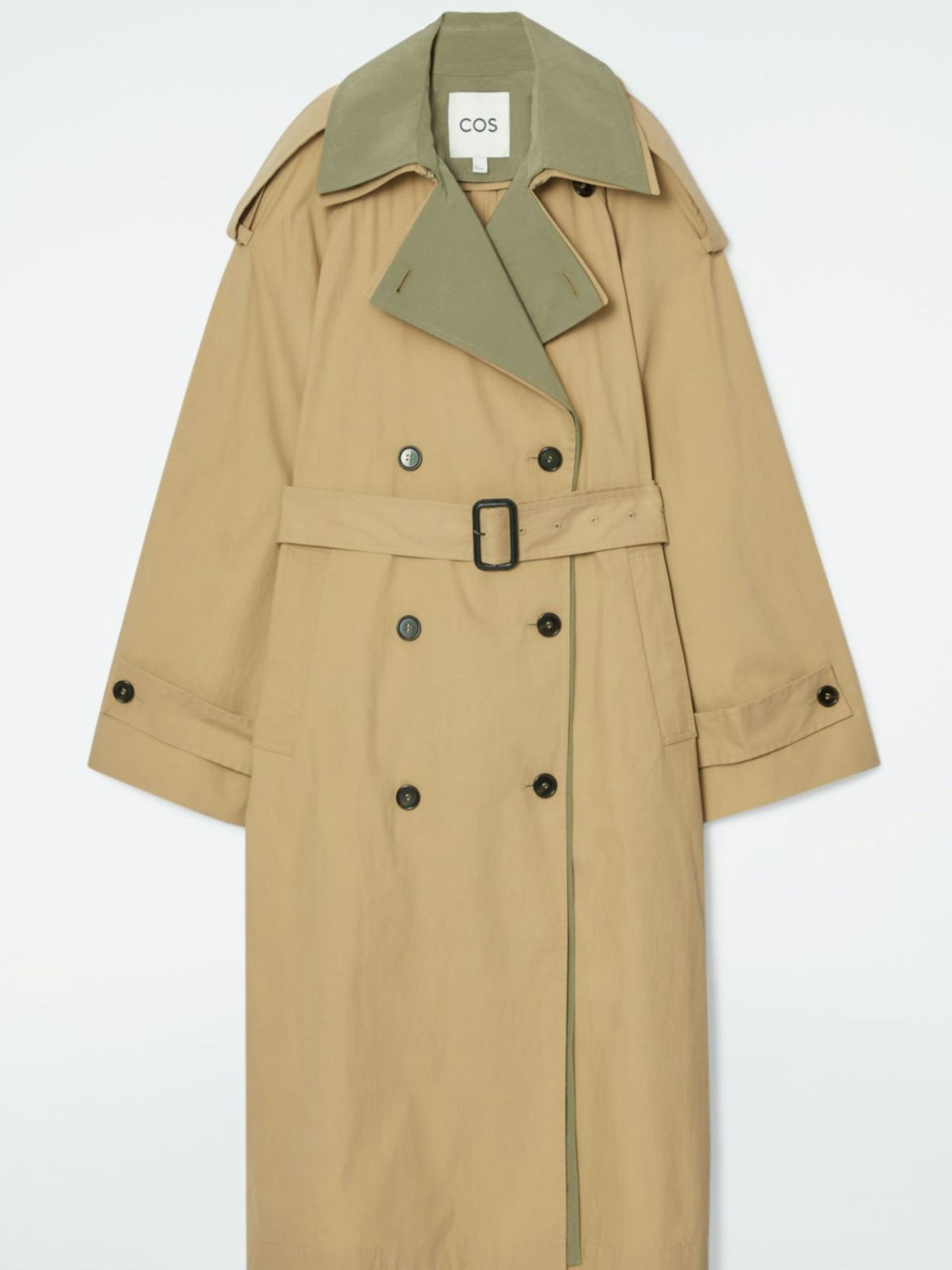 Layered Double-Breasted Trench Coat