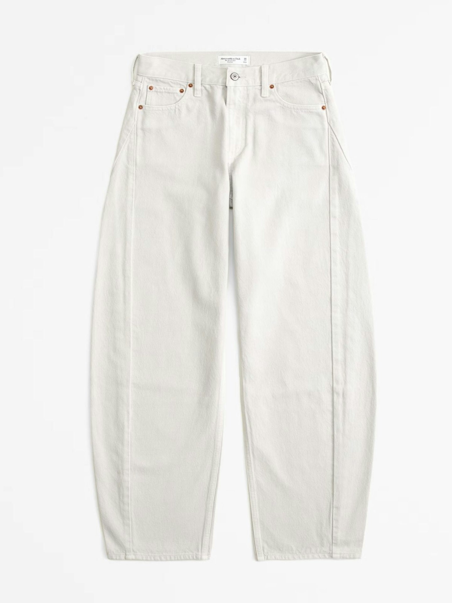 Mid Rise Barrel Jean - Light Gray