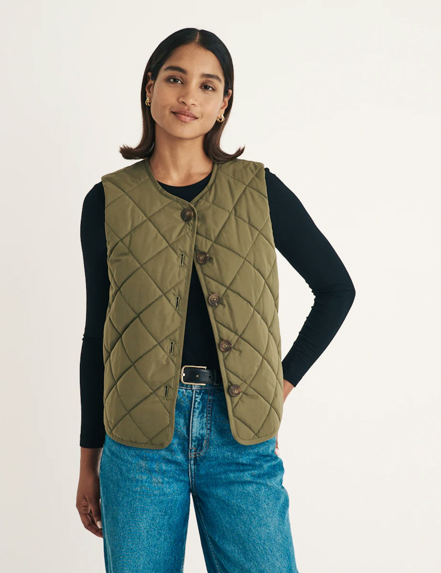 Nobody's Child, Khaki Quilted Puffer Gilet