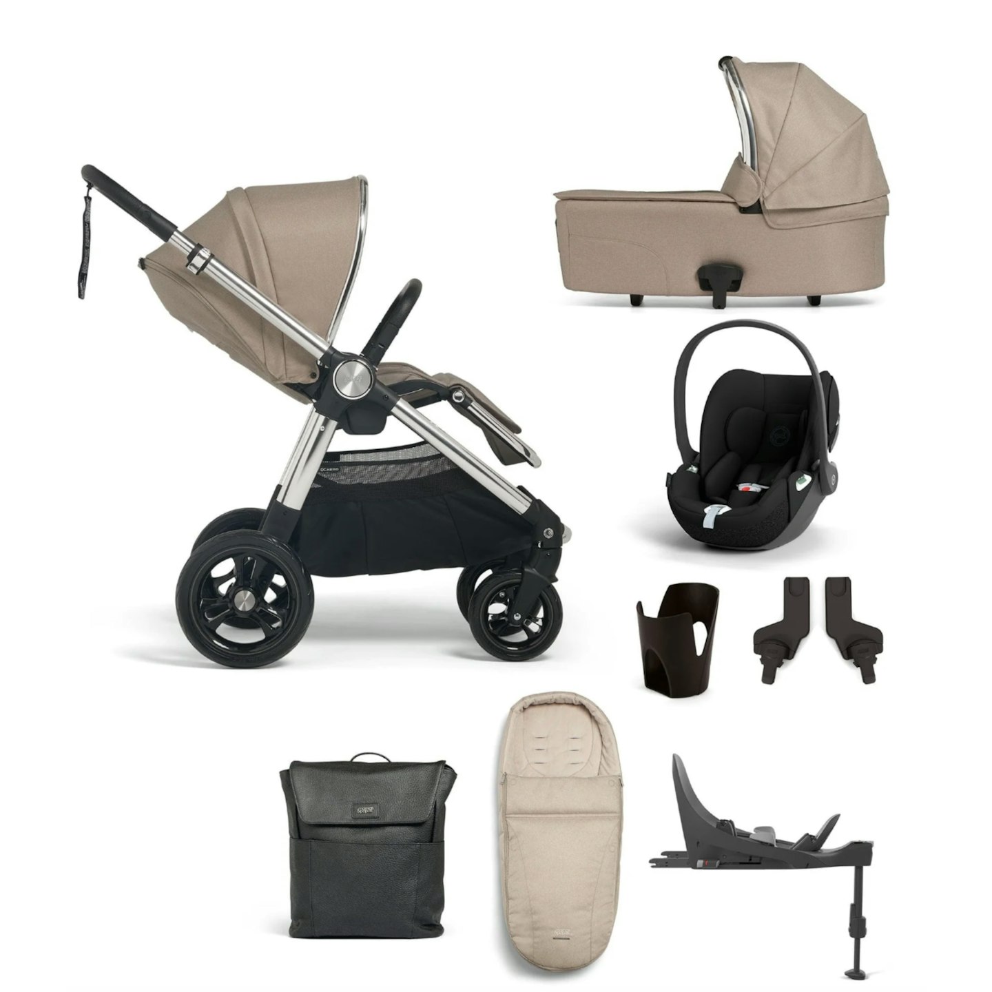 Ocarro Pushchair 8 Piece Complete Bundle with Cloud T Car Seat & Base