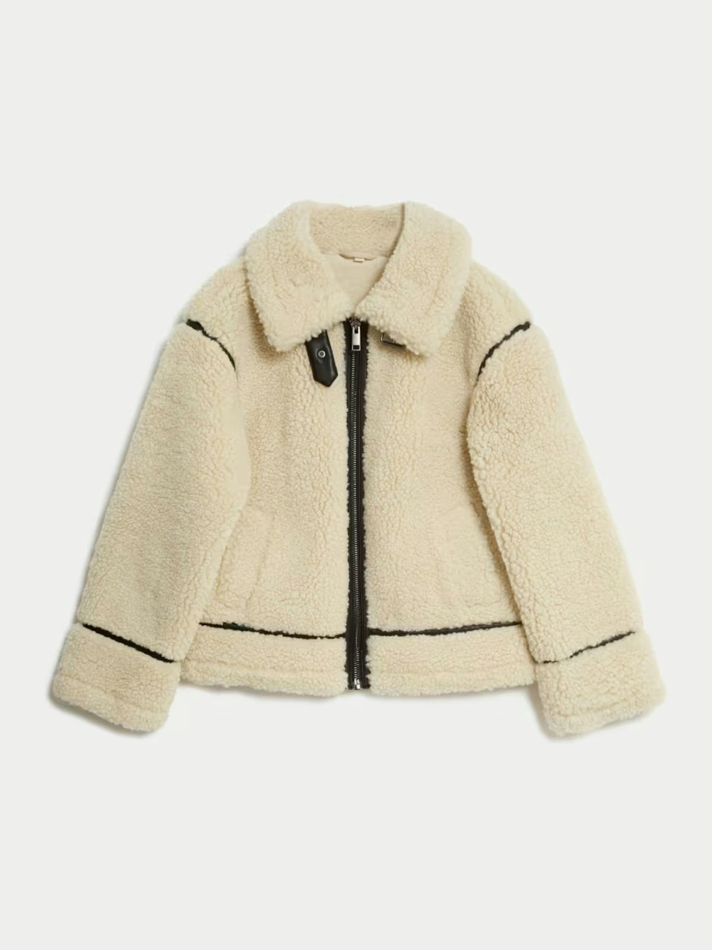 Per Una Borg Faux Shearling Aviator Jacket