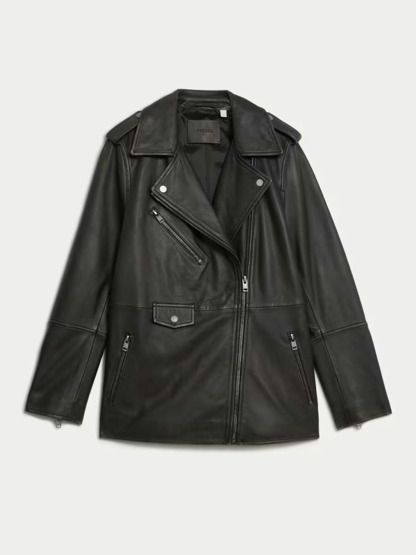 Per Una Leather Longline Girlfriend Biker Jacket