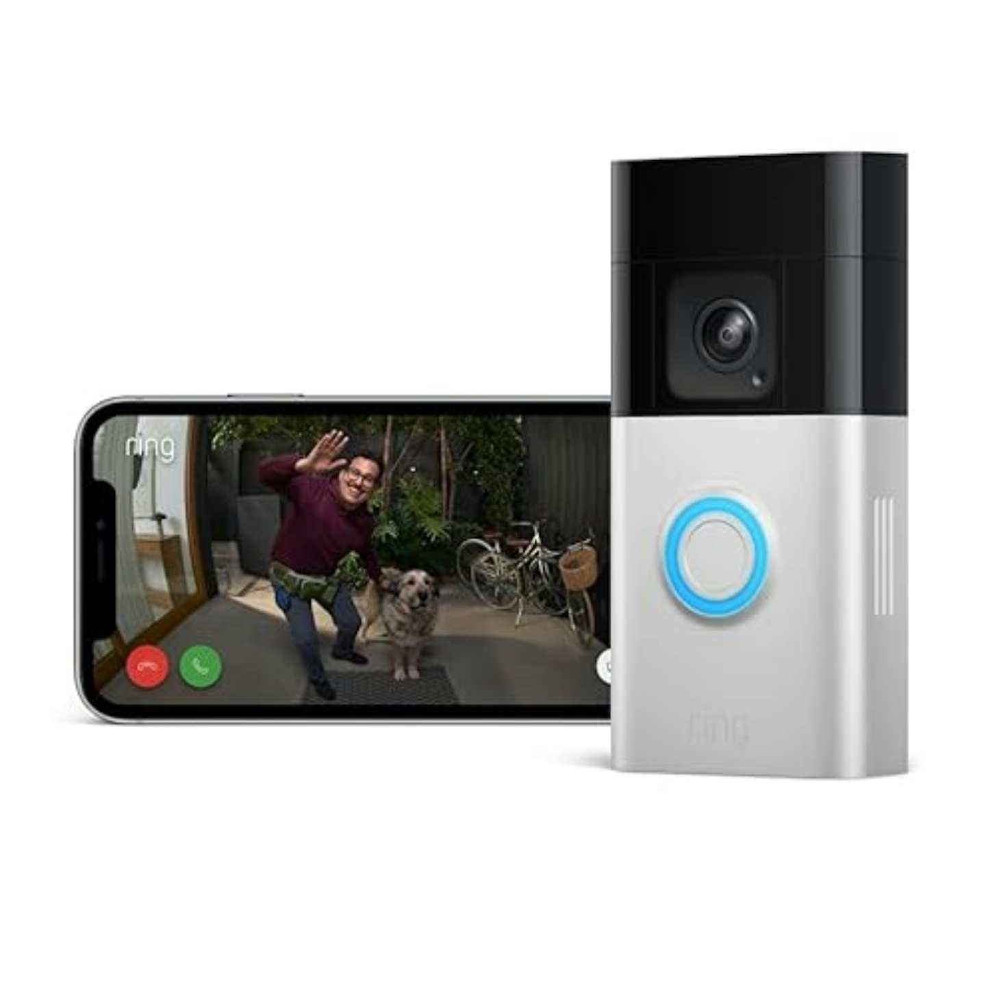 ring doorbell pro silver and black