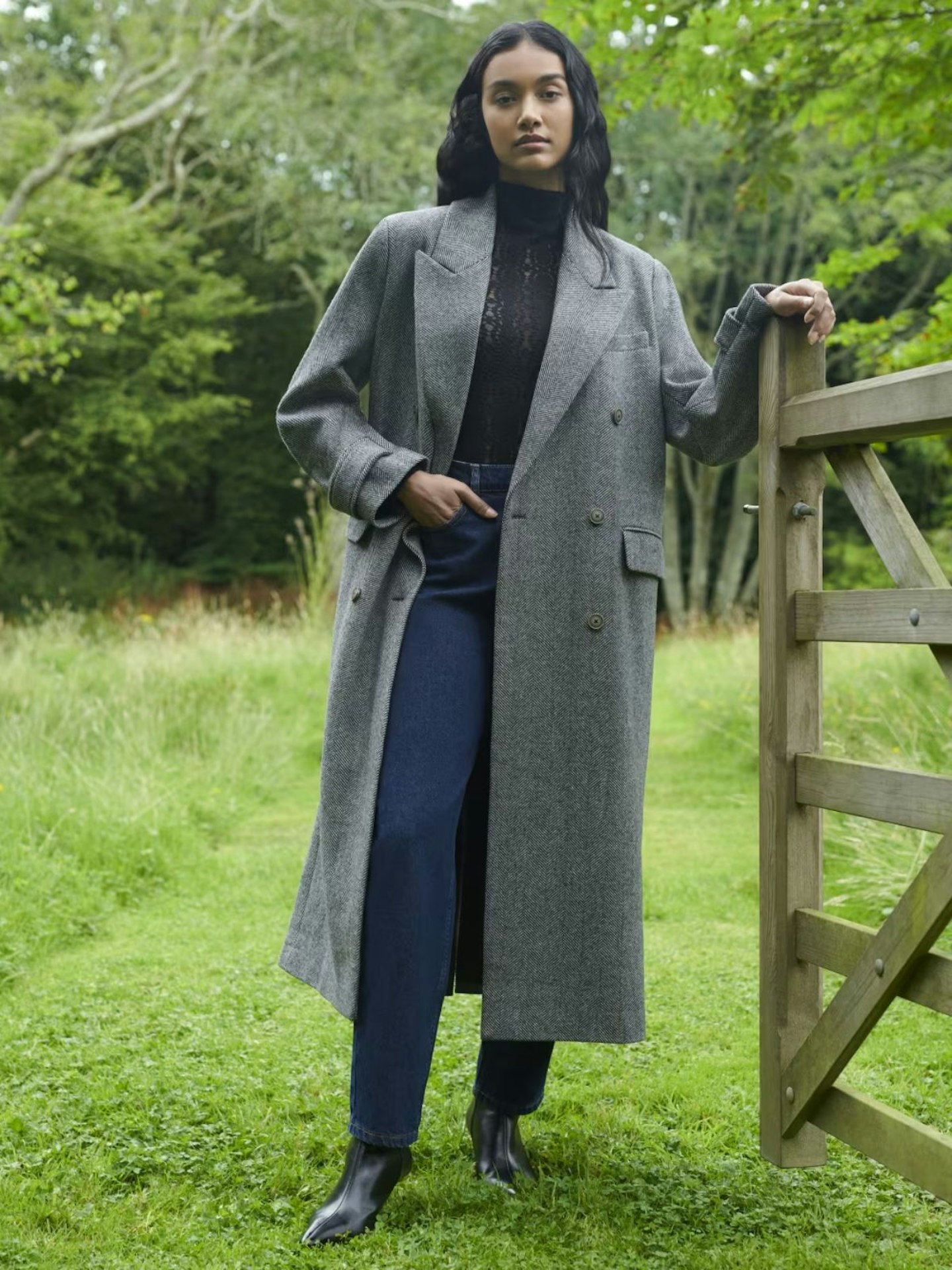 RO&ZO, Wool Blend Herringbone Coat