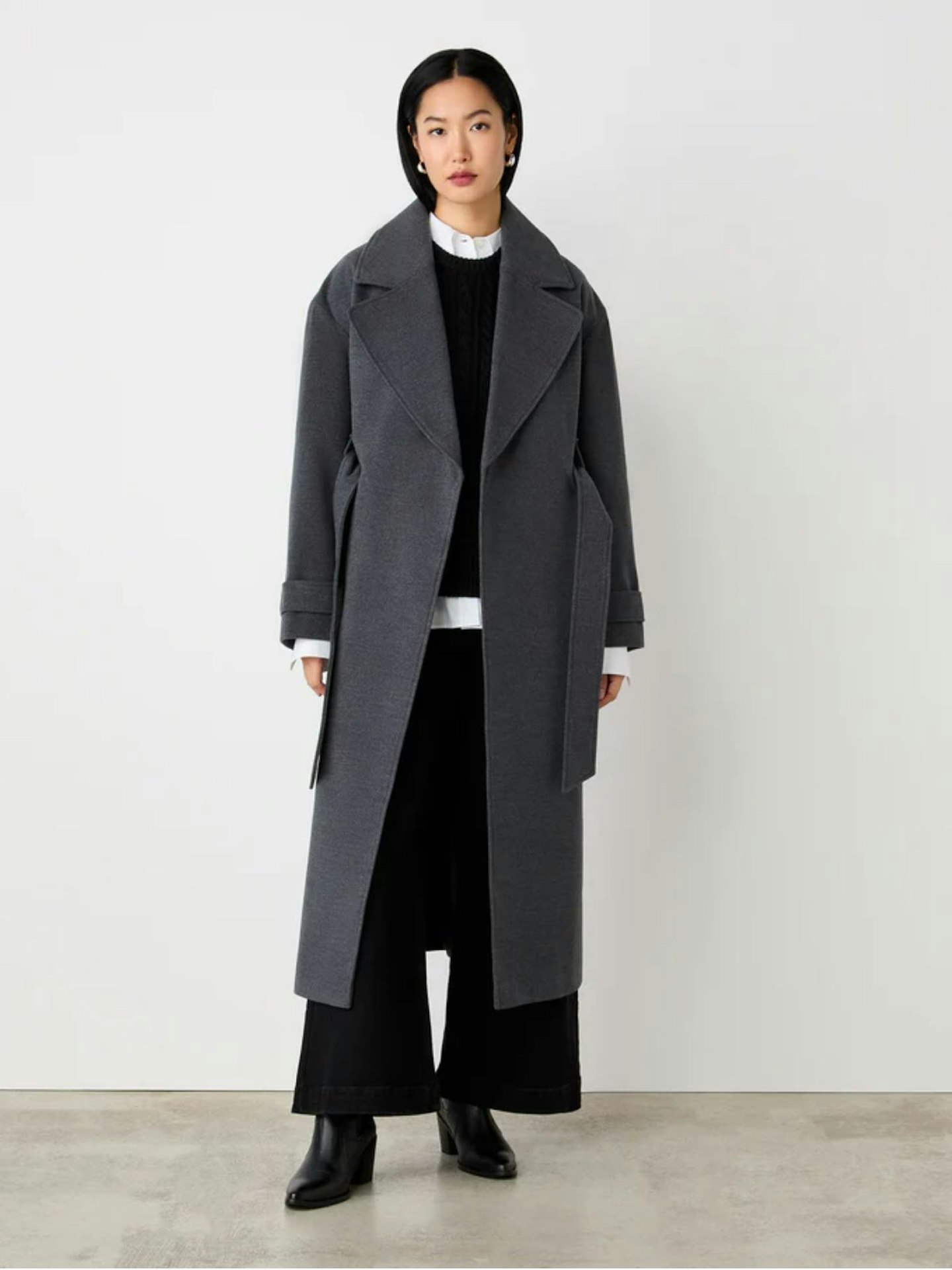 Sally Charcoal Longline Coat