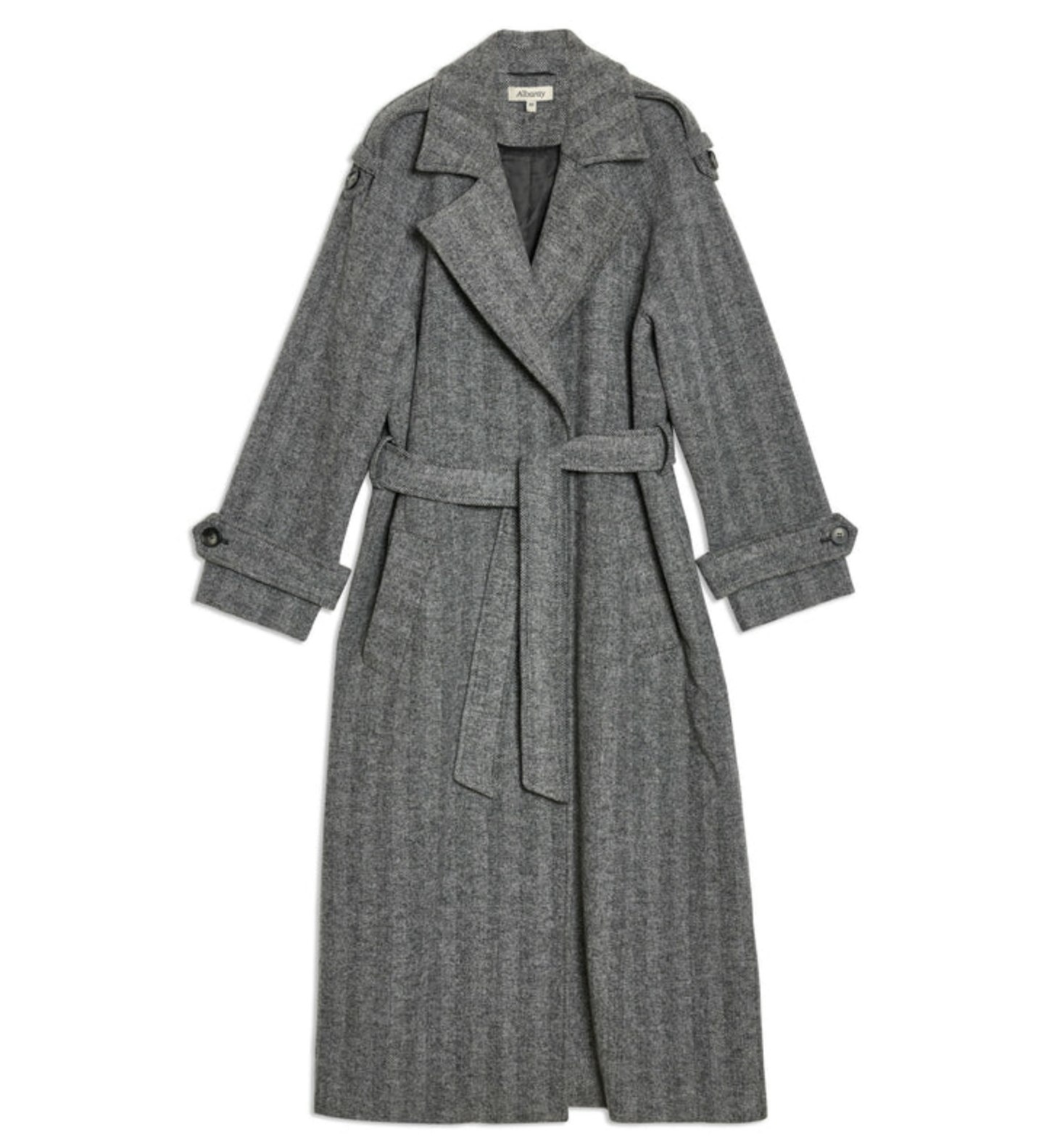 Albaray grey Herringbone Wool Mix Coat