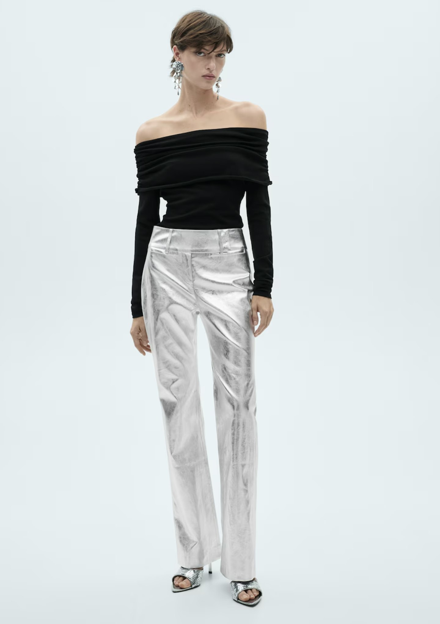 silver trousers for women