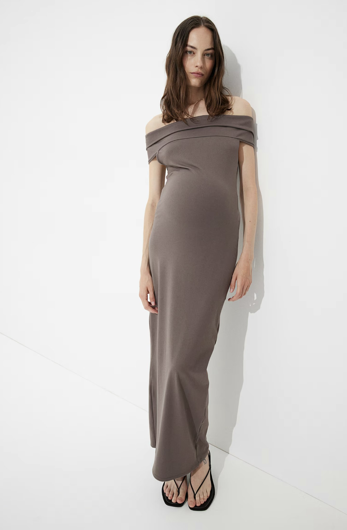 brown maternity dress