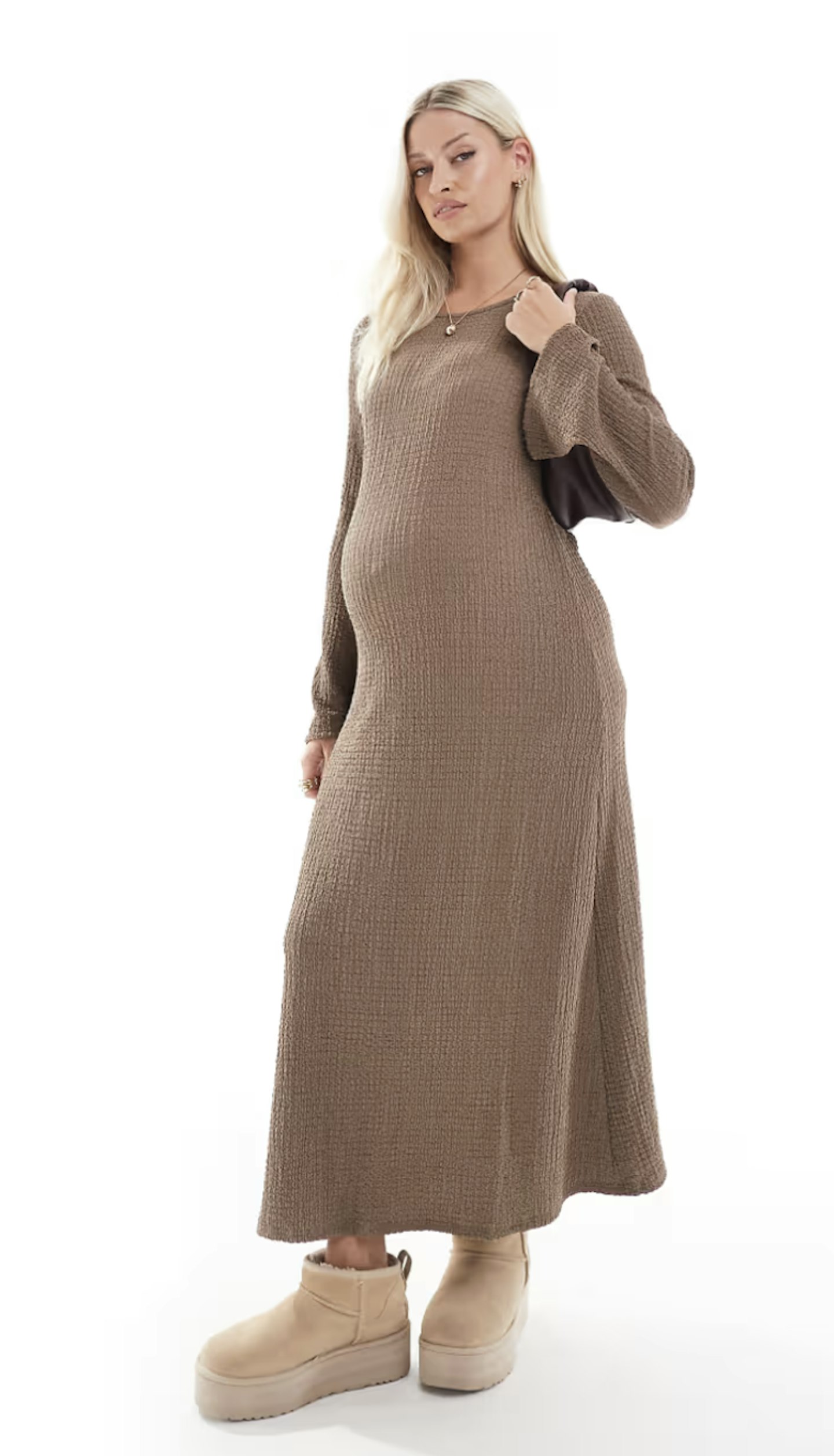 brown maternity dress